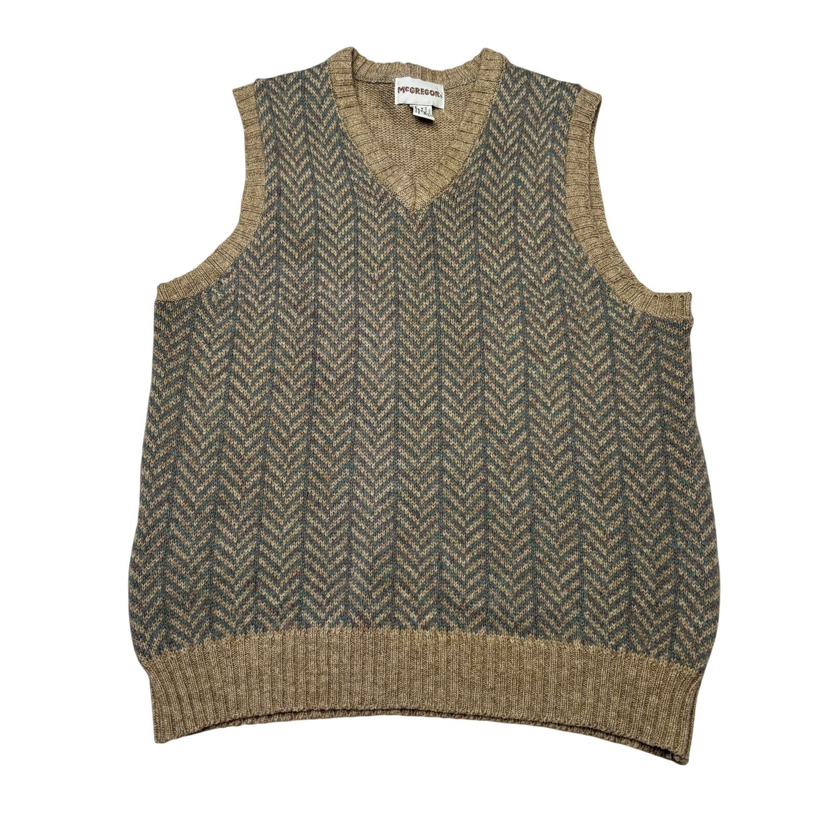 McGregor Vintage McGregor Wool Blend Sweater Vest XL Chevron Knit Size US XL / EU 56 / 4 - 1 Thumbnail