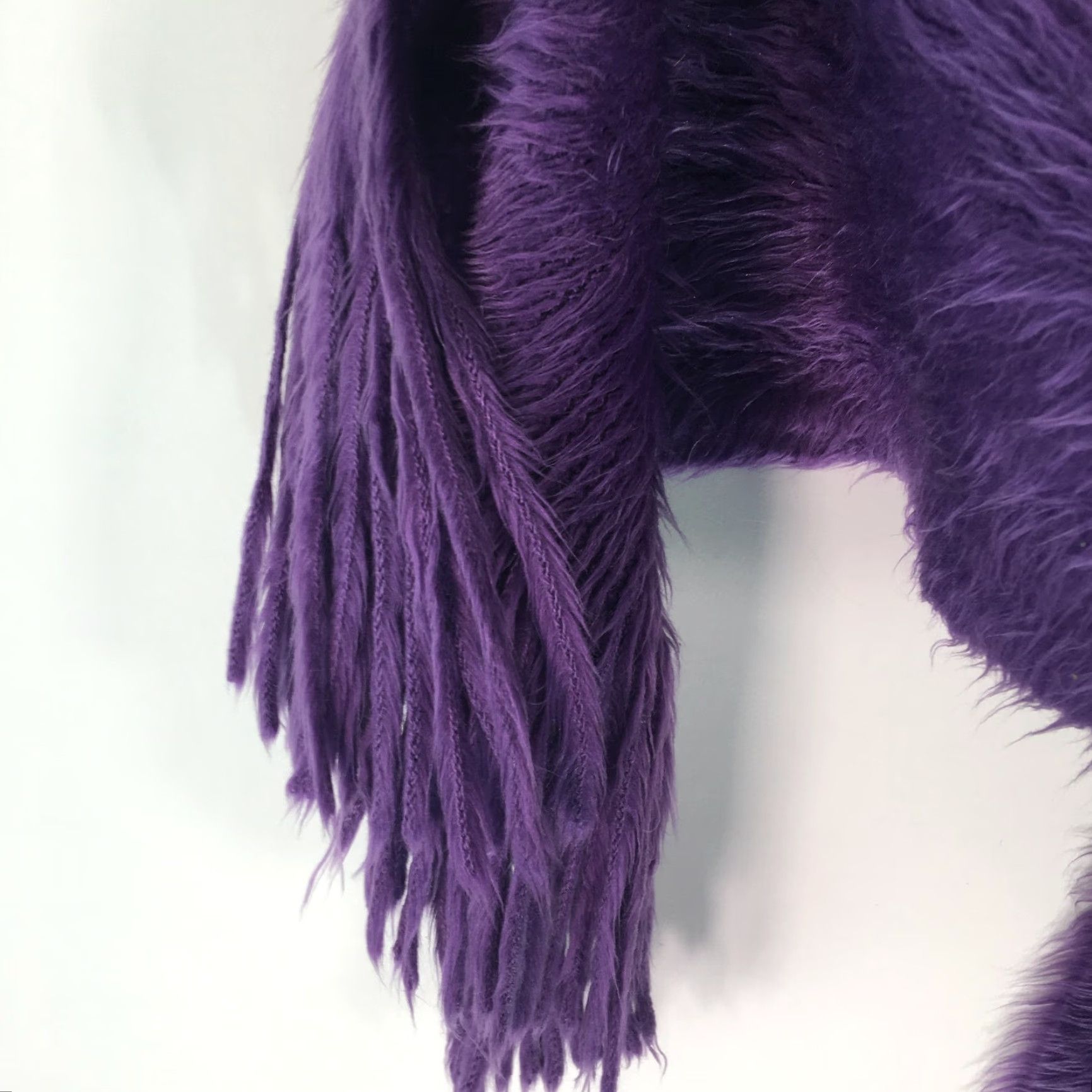 Vintage VINTAGE Mens Cashmere Feel Winter Cozy Itch Free Ribbed Knit Purple Wrap Scarf Size ONE SIZE - 2 Thumbnail