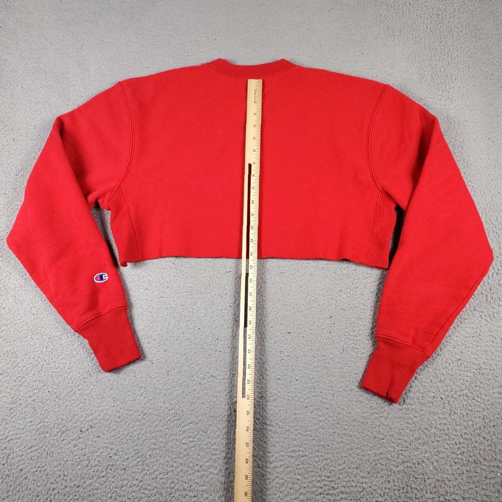 Champion Womens Champion Red Crop Top Pullover Sweatshirt Small Ladies Size S / US 4 / IT 40 - 5 Thumbnail