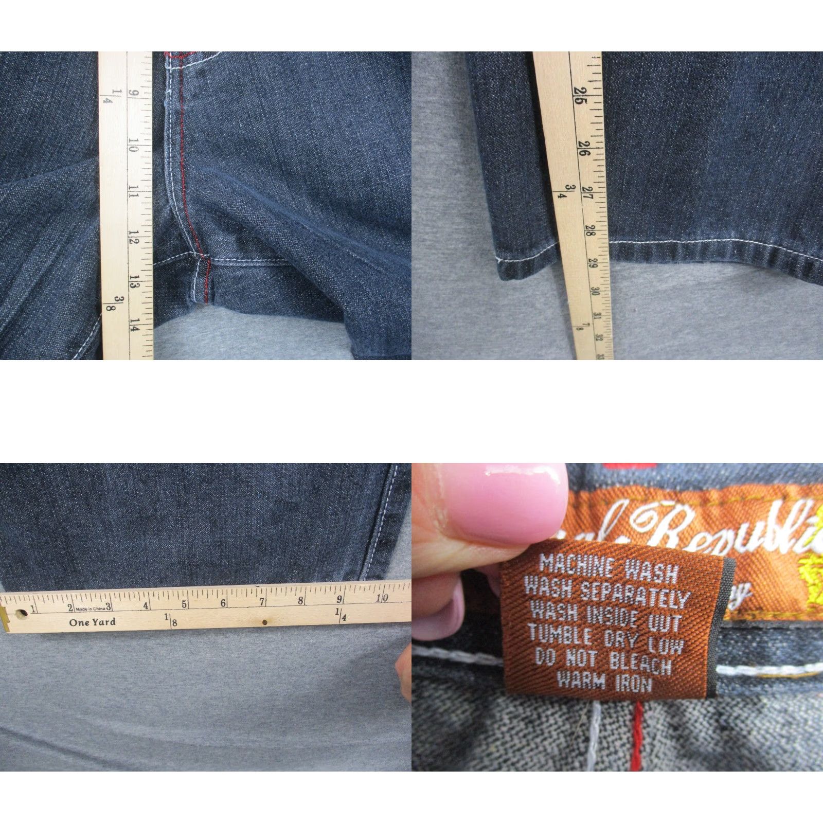 Royal RepubliQ VINTAGE Royal Republic Jeans Baggy Embroidered 32 Blue Denim 100% Cotton Men Regular Straight Inseam 29 High Rise 32 Vintage Y2K Size US 32 / EU 48 - 8 Thumbnail