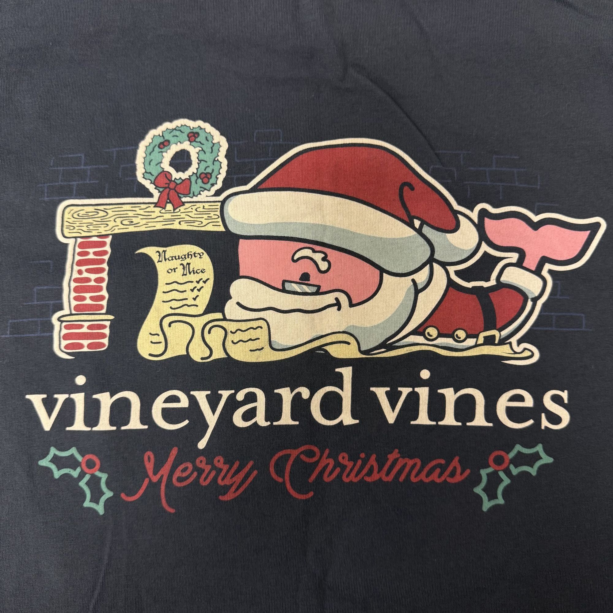 Vineyard Vines 90's Y2K Vineyard Vines Christmas SANTA WHALE Logo T Shirt Size US S / EU 44-46 / 1 - 4 Thumbnail