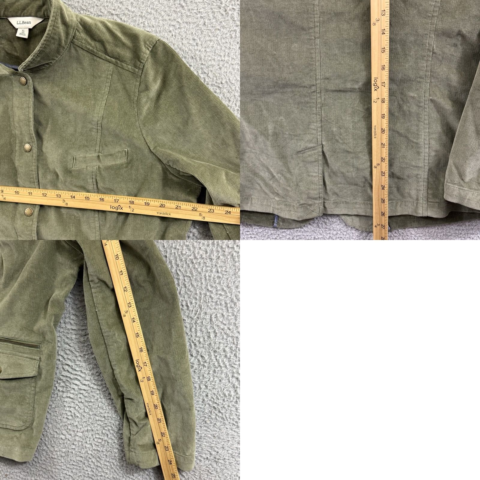 Vintage VINTAGE LL Bean Jacket Womens XL Green Corduroy Military Snap Pockets Elbow Patches Size XL / US 12-14 / IT 48-50 - 8 Thumbnail