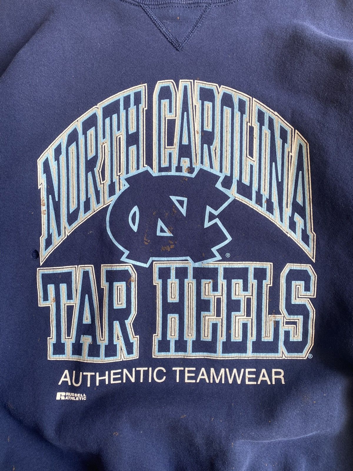Russell Athletic 90s UNC Tar Heels Russell Athletics Distressed Crewneck Size US XL / EU 56 / 4 - 5 Thumbnail