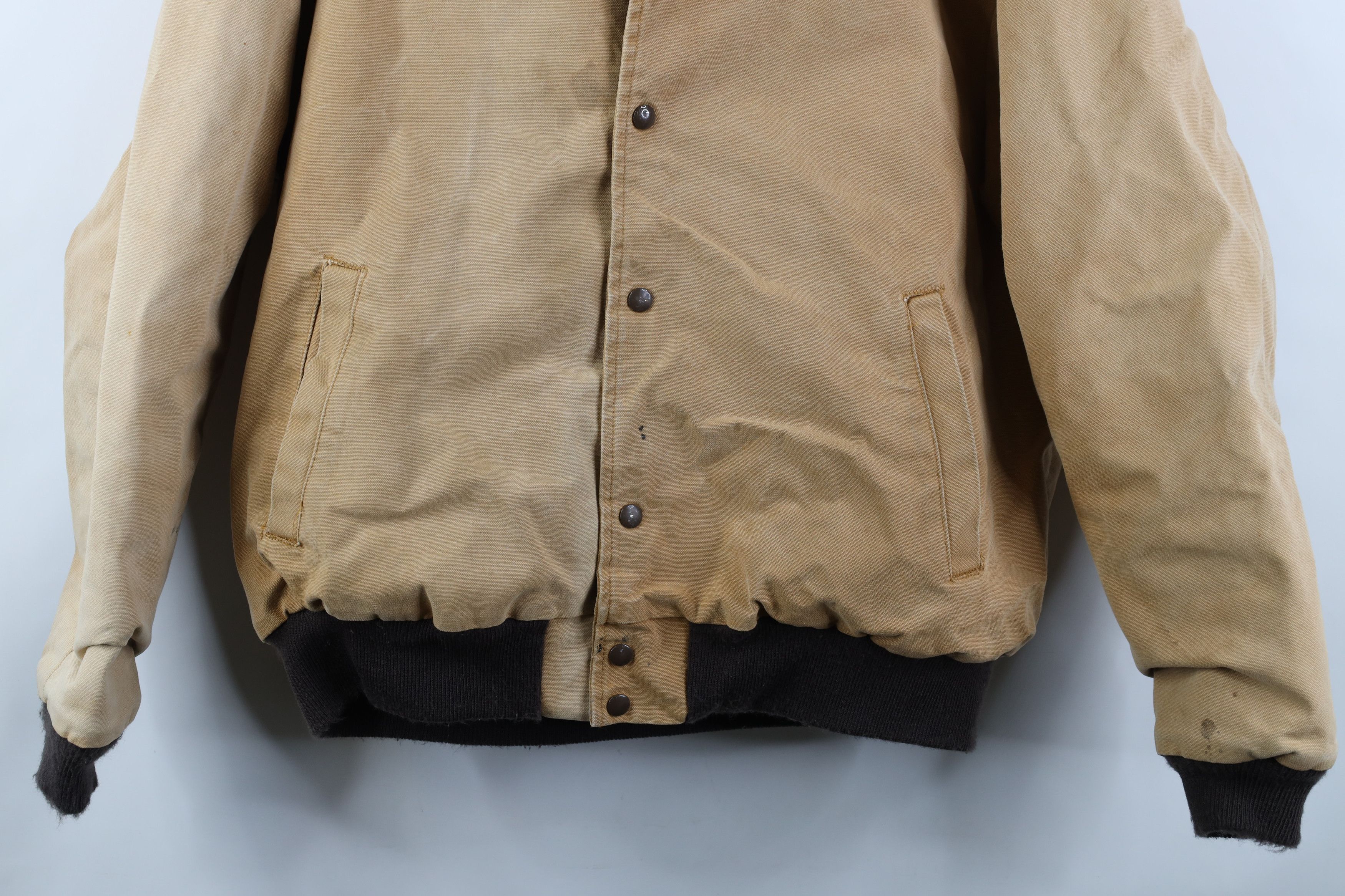 Vintage Vintage 90s Y2K Streetwear Hooded Bomber Jacket Duck Brown Size US XL / EU 56 / 4 - 3 Thumbnail