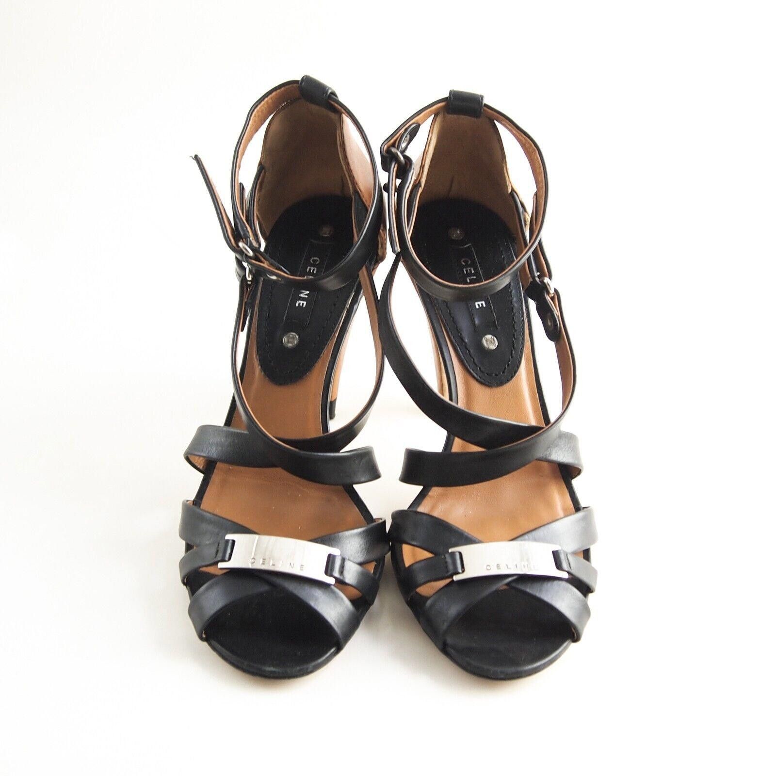 Celine Celine Strappy Sandals Black Beige Leather Size US 8 EU 38 Size US 8 / IT 38 - 3 Thumbnail