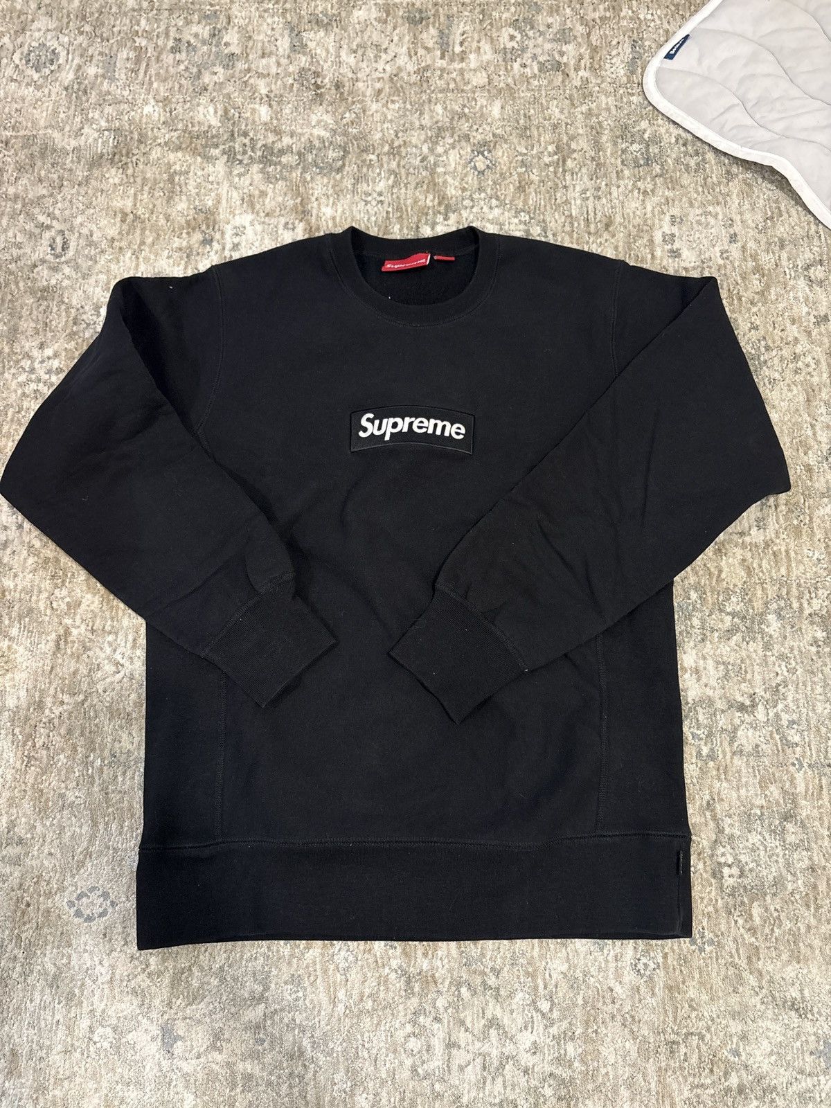 Supreme Supreme Washed Box Logo Crewneck - Black | Grailed