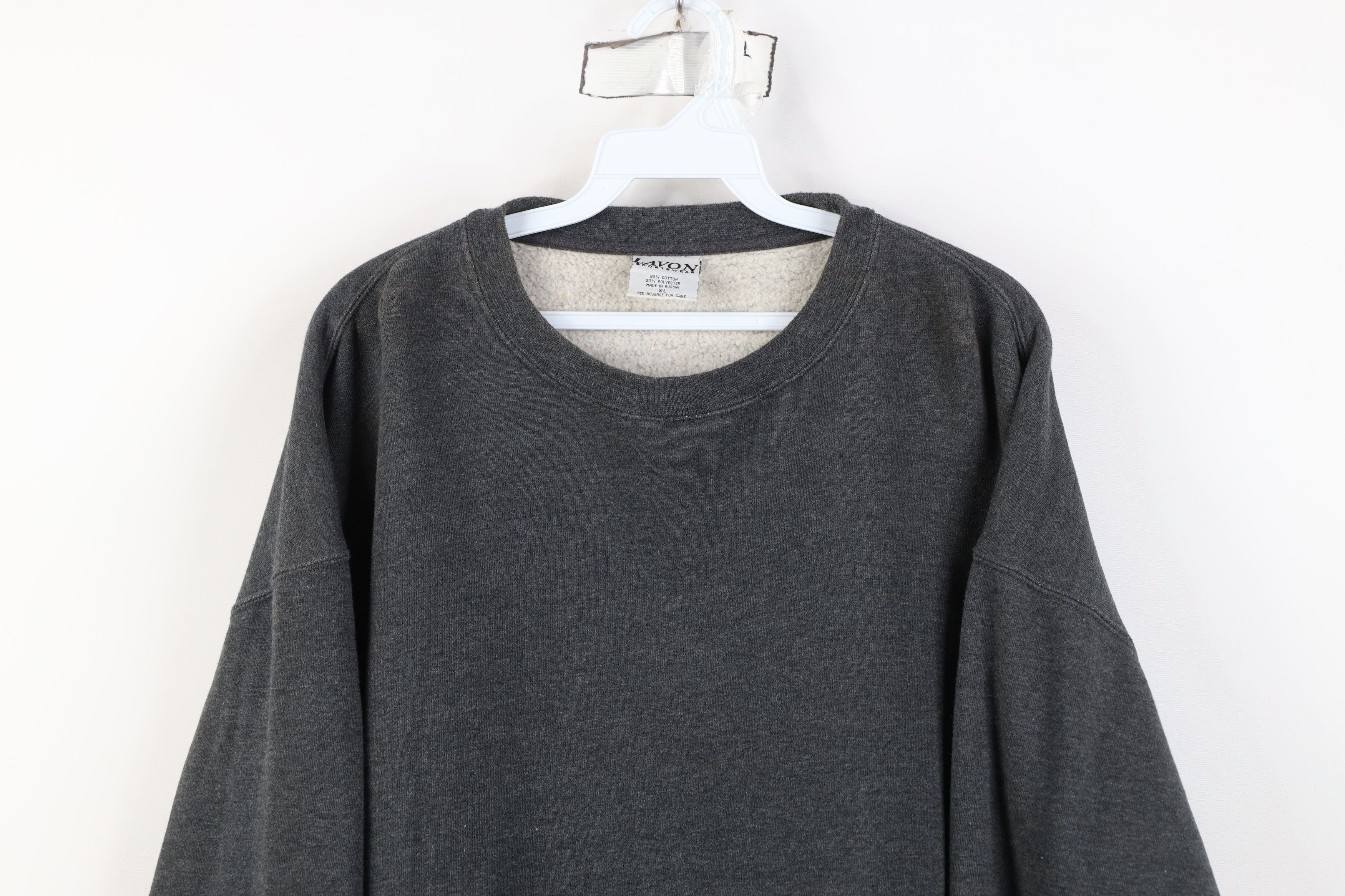 Vintage Vintage 90s Y2K Streetwear Blank Crewneck Sweatshirt Gray Size US XL / EU 56 / 4 - 2 Thumbnail