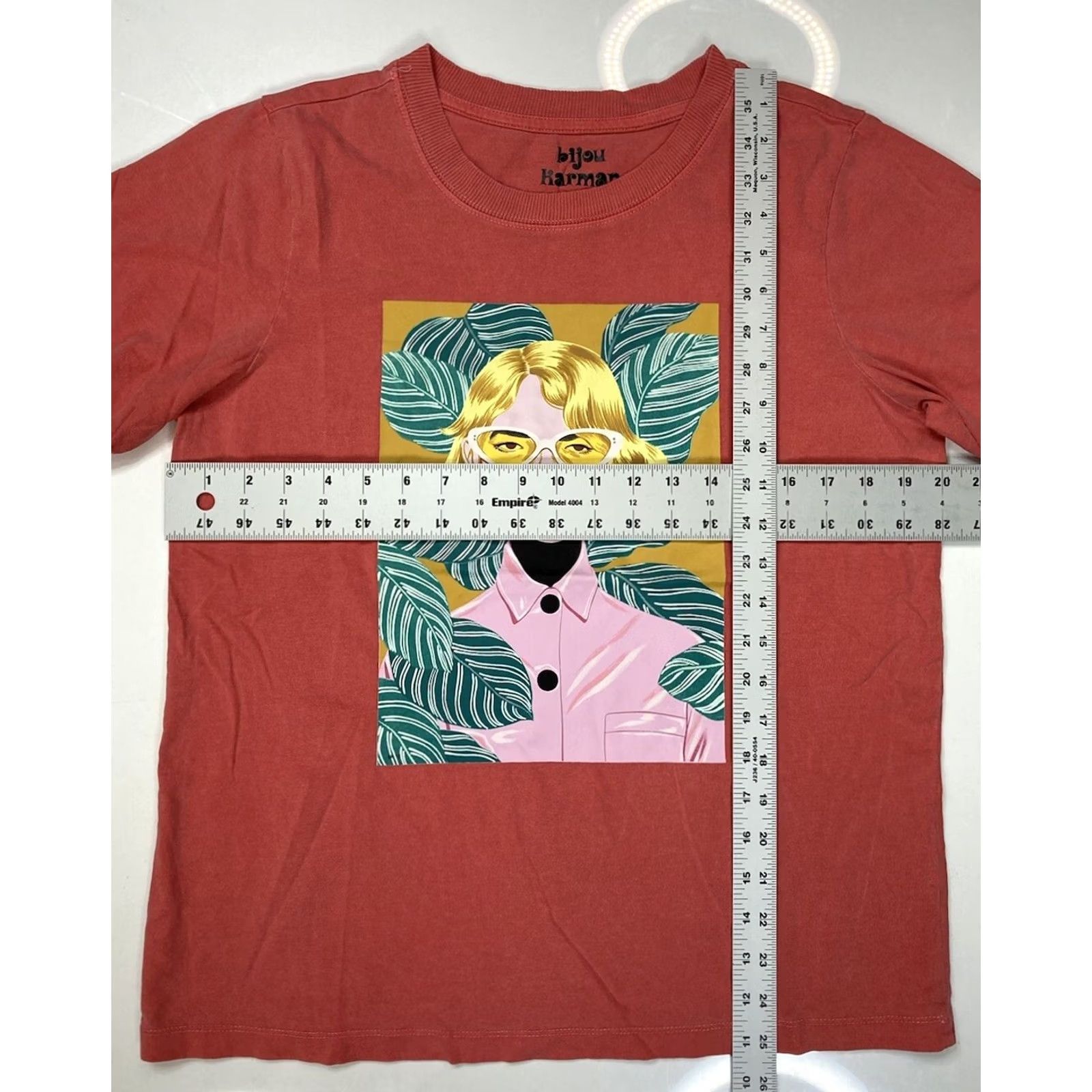 Pinko Bijou Karman Graphic T-shirt Women Small Salmon Pink Short Sleeve Size S / US 4 / IT 40 - 5 Thumbnail