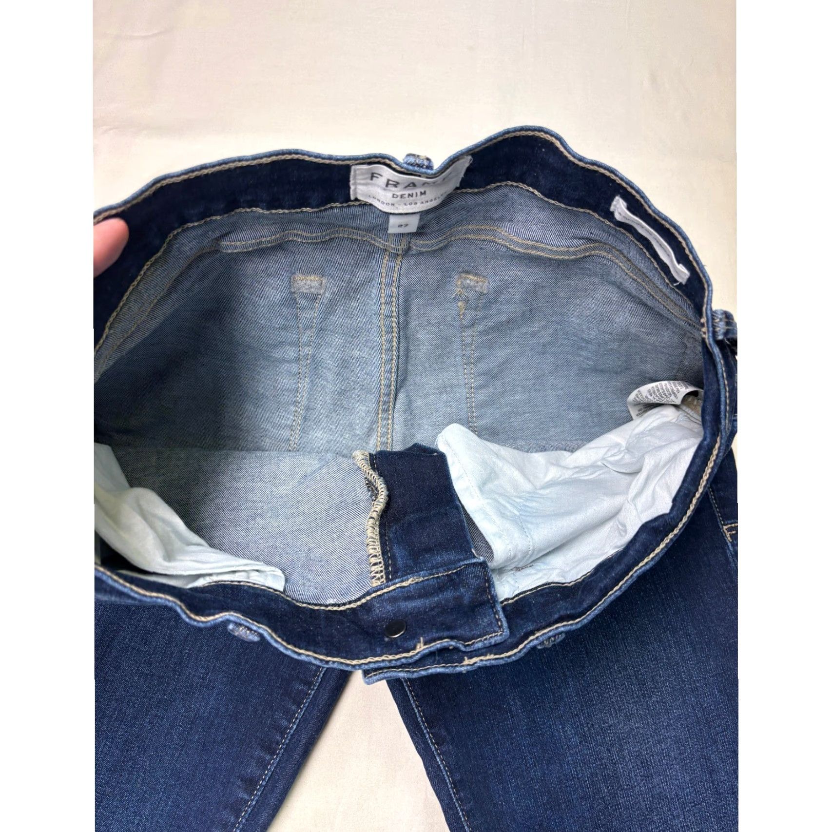 Frame FRAME Le Skinny de Jeanne Crop Dark Wash High Rise Skinny Jeans Women's 28X26 Size 28" / US 6 / IT 42 - 4 Thumbnail