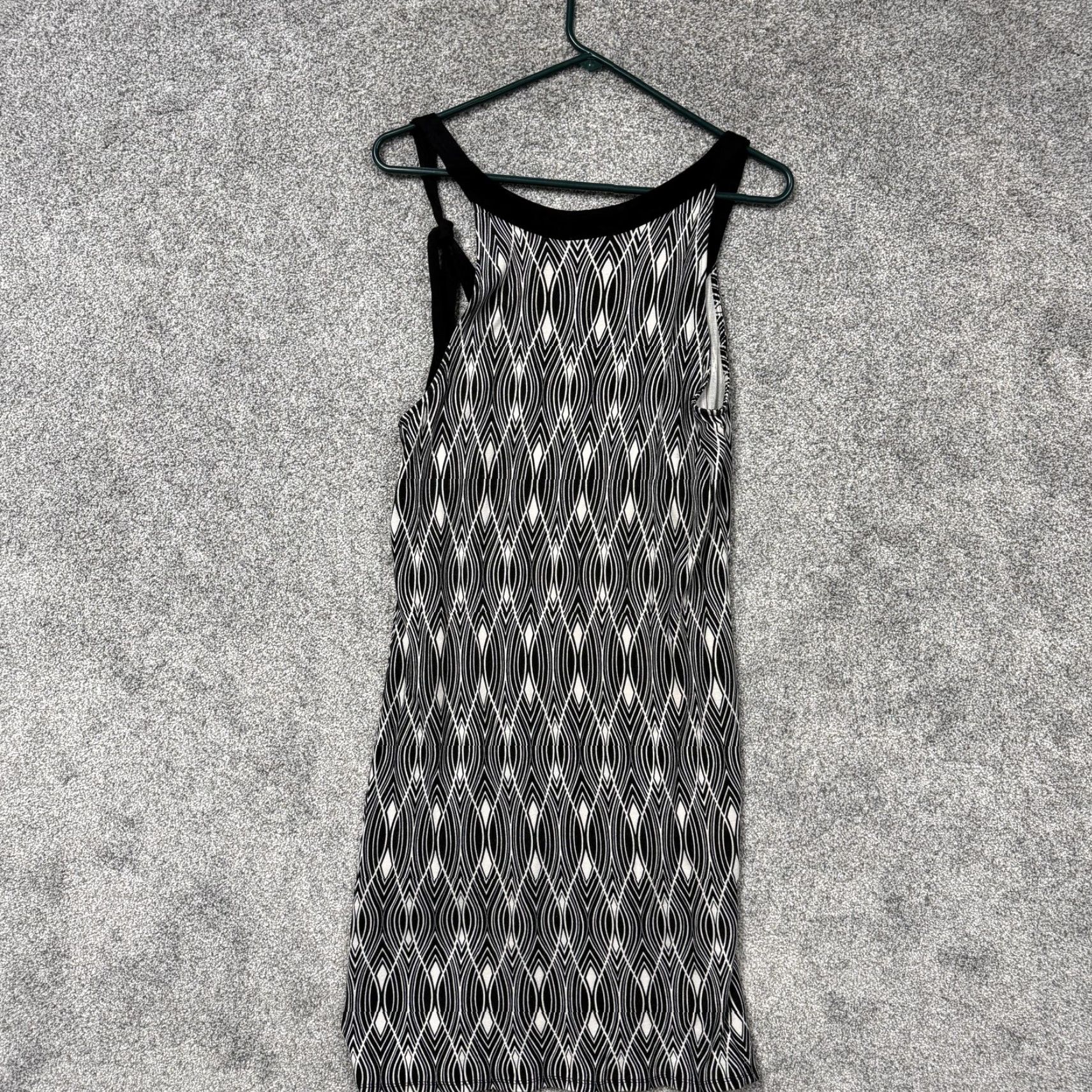 Ann Taylor Ann Taylor Loft Dress M Black White Geometric Shoulder Tie Chic Whimsigoth Mod Size M / US 6-8 / IT 42-44 - 6 Thumbnail