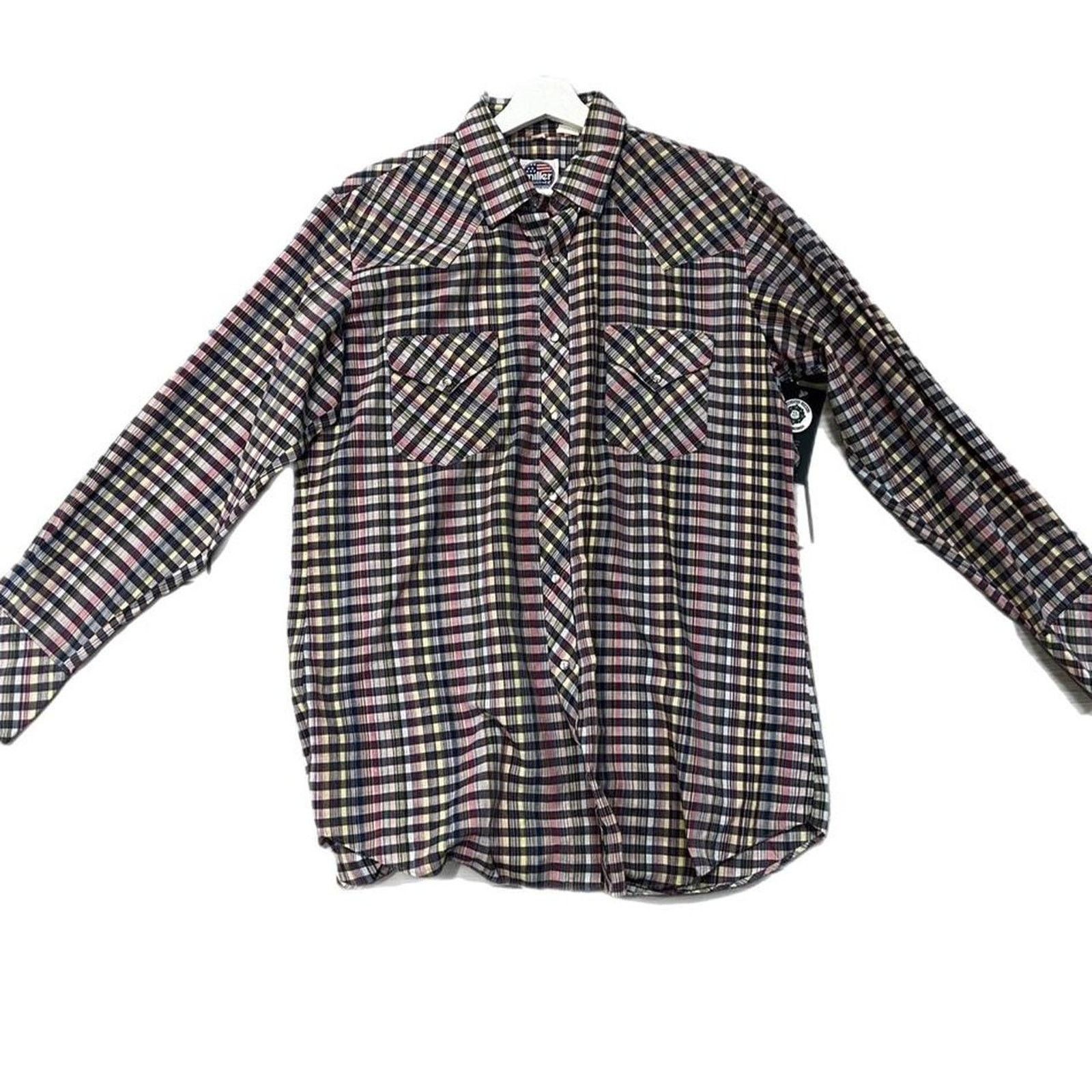 Vintage Vintage 90s Miller Pearl Snap western Shirt Size US XL / EU 56 / 4 - 1 Thumbnail
