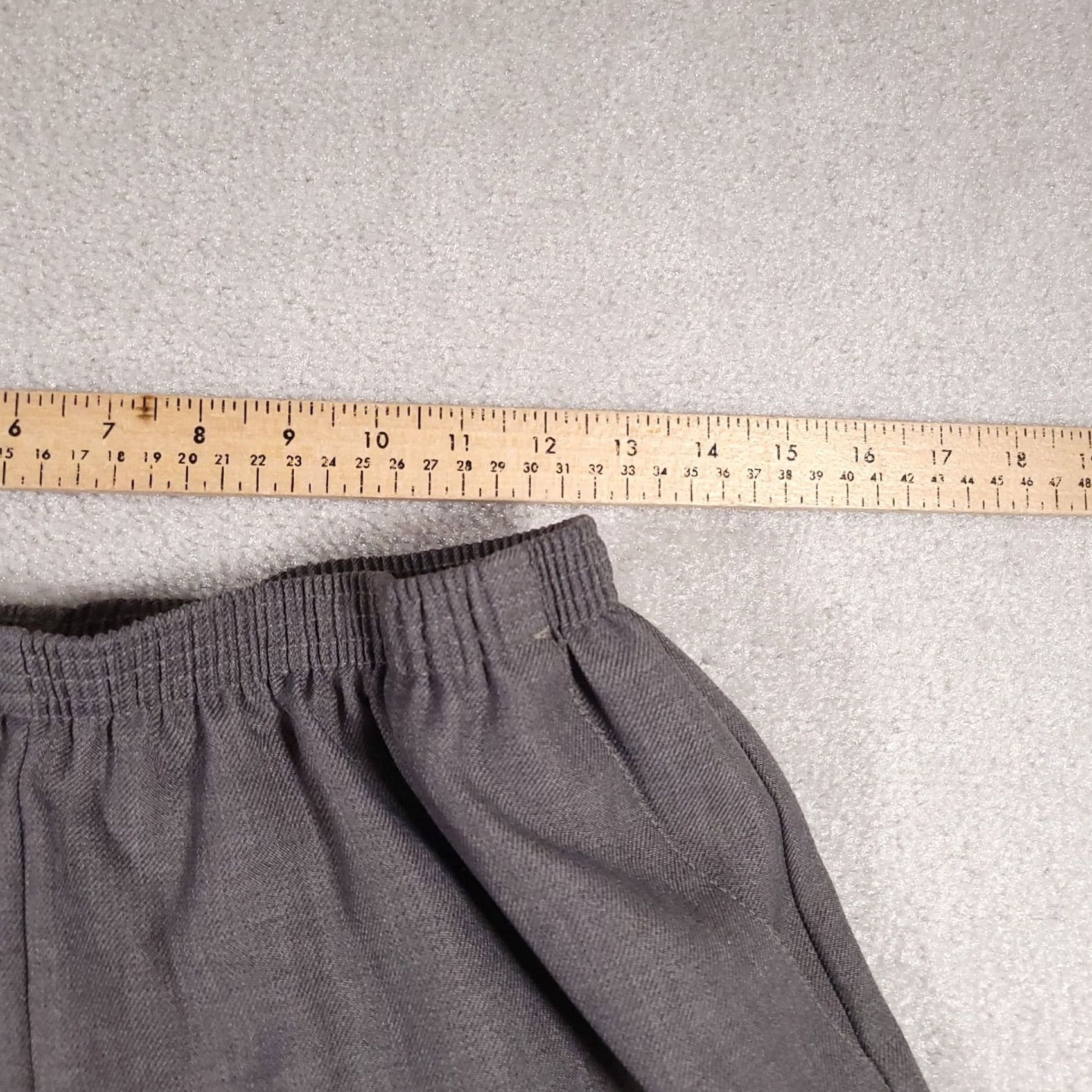 Vintage Alfred Dunner Pants Womens 14 Gray Elastic Waist Pockets 26x27.5 Knit Formal Dress Pants 80s 90s Men? Size 36" / US 14 / IT 50 - 6 Thumbnail
