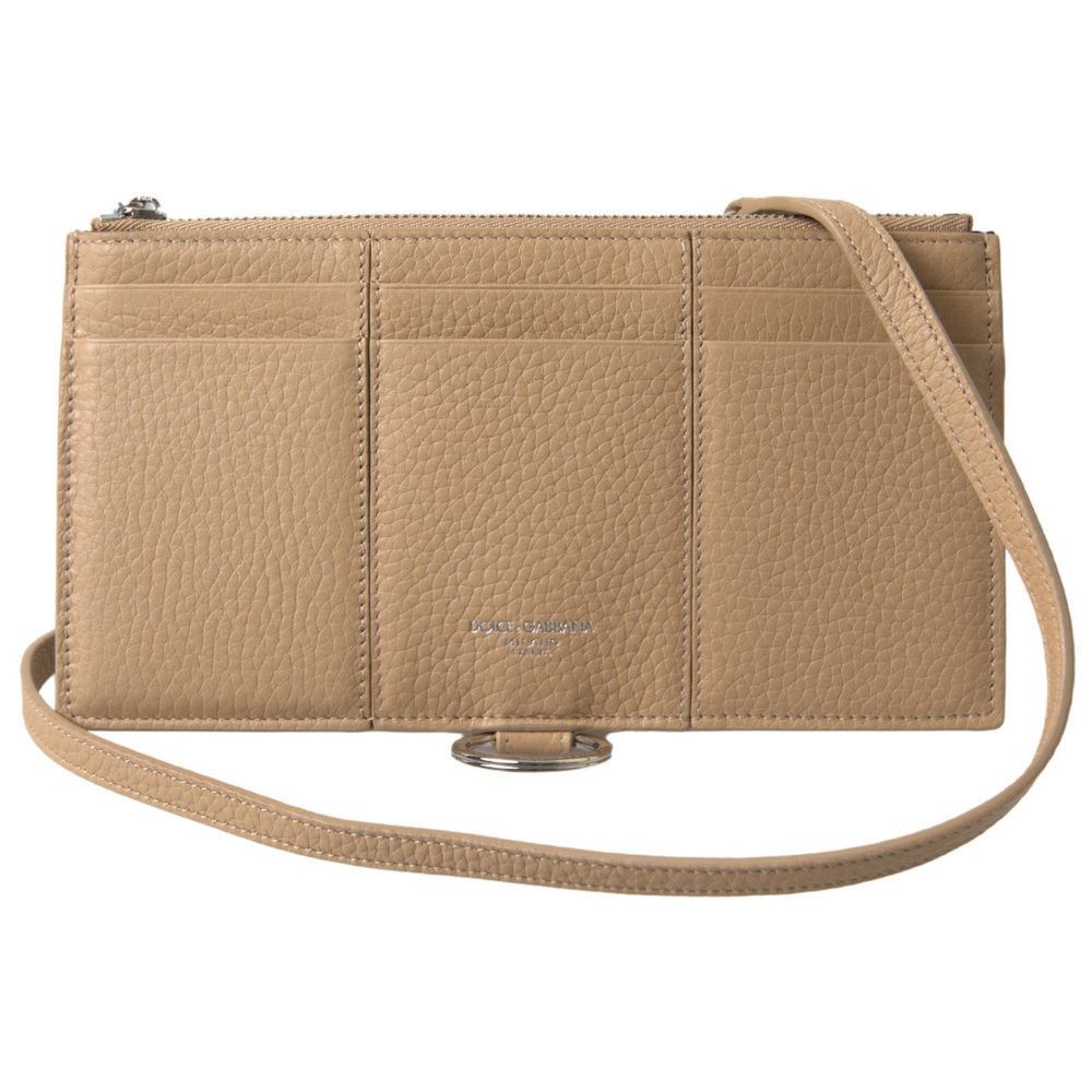 Dolce & Gabbana Dolce & Gabbana Beige Leather Shoulder Cardholder Shoulder S Size ONE SIZE - 6 Thumbnail