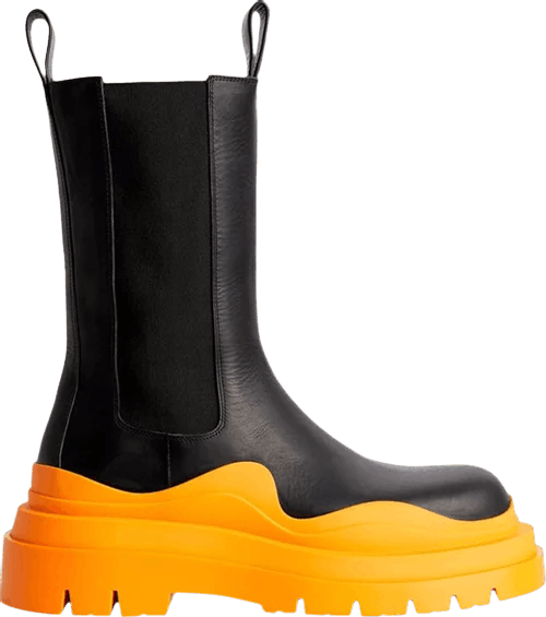 Bottega Veneta o1loc1c0225 630284 Tire Chelsea Boot in Black & Orange Size US 12 / EU 45 - 1 Preview