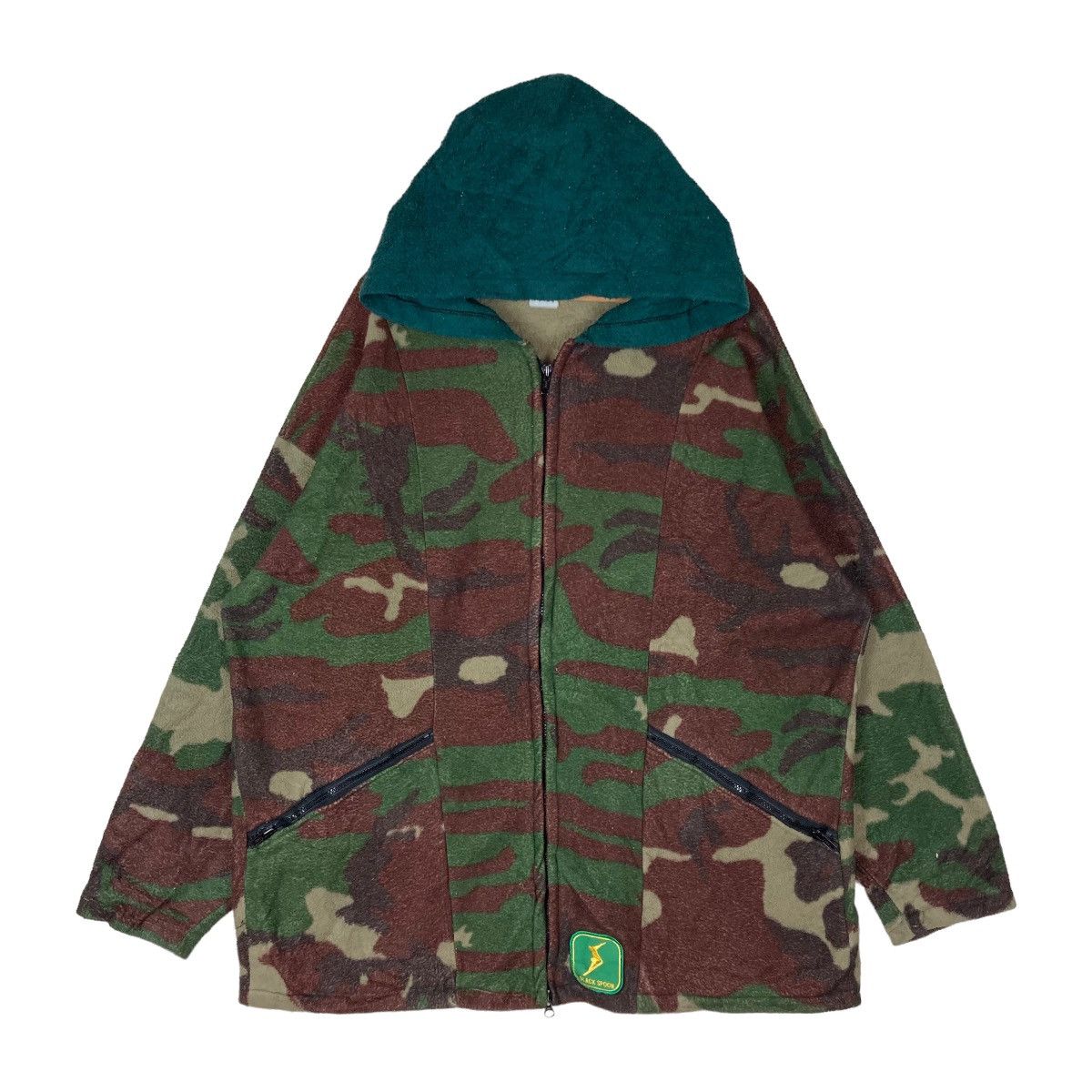Vintage Vintage Black Spoon Camouflage Full Zipper Hoodie Fleece Size US XL / EU 56 / 4 - 1 Thumbnail