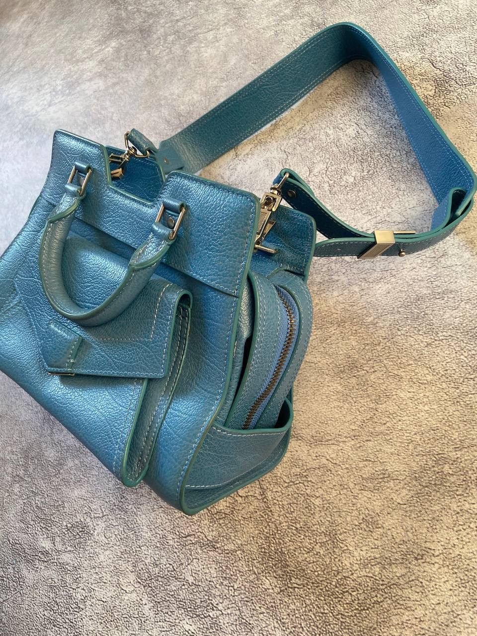 Proenza Schouler PROENZA SCHOULER BLUE LEATHER Y2k SATCHEL SMALL BAG Size ONE SIZE - 4 Thumbnail