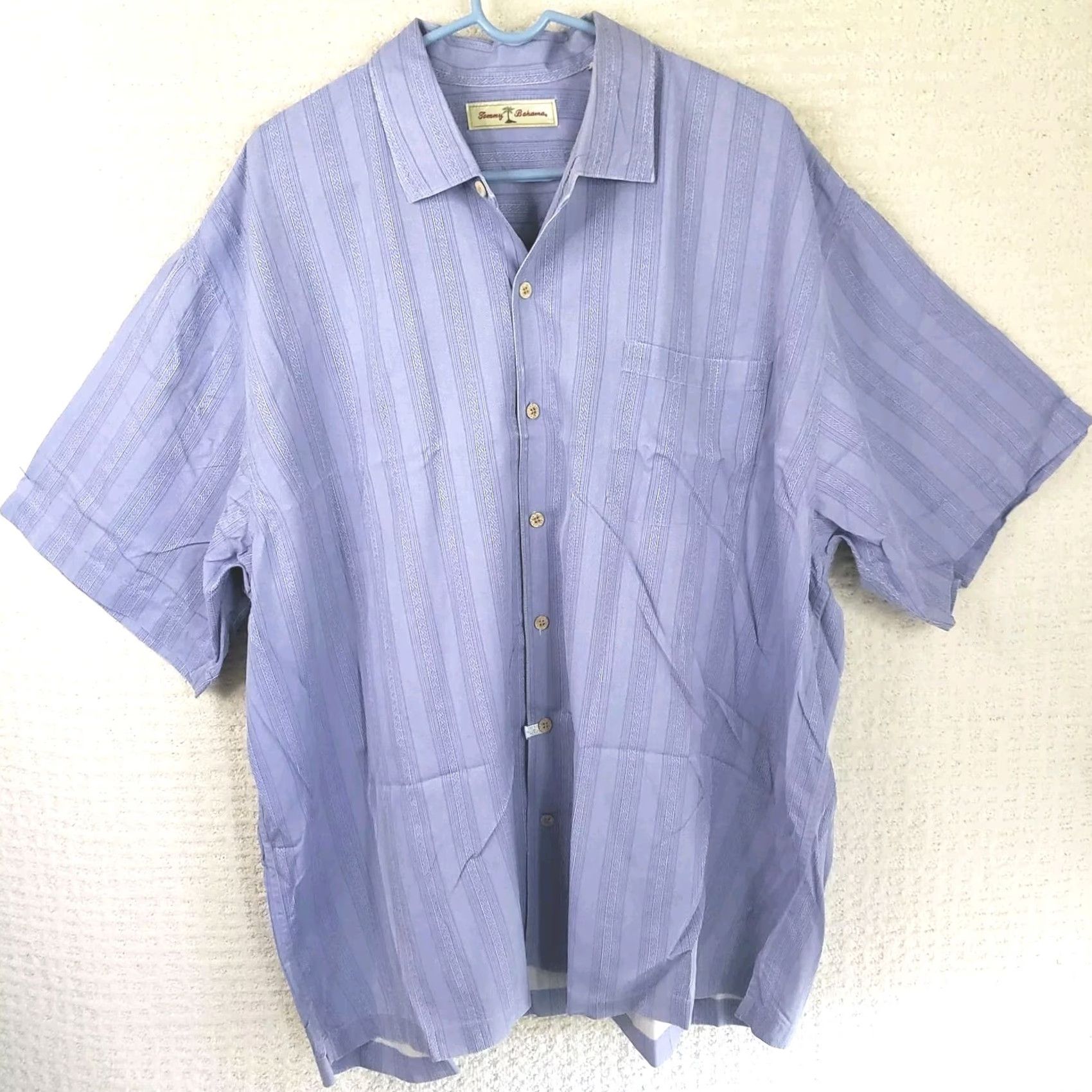 Tommy Bahama Tommy Bahama Silk Button-Down Camp Shirt Blue 2XL Men's Relaxed Regular Short Sleeve Button-Up Size US XXL / EU 58 / 5 - 2 Thumbnail