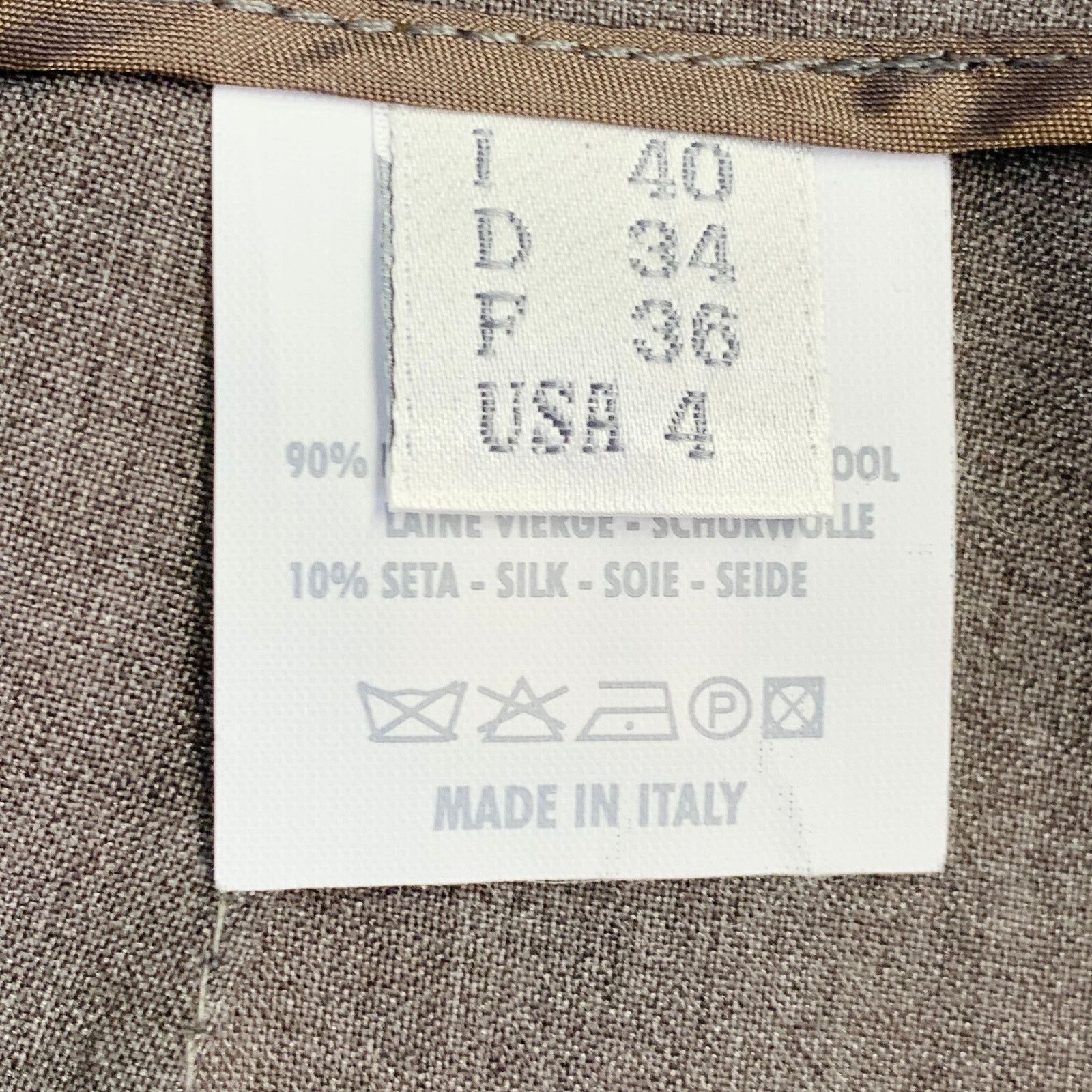 Other Size 4 Brown Virgin Wool Silk Narrow Leg Dress Pants Size 27" / US 4 / IT 40 - 6 Thumbnail
