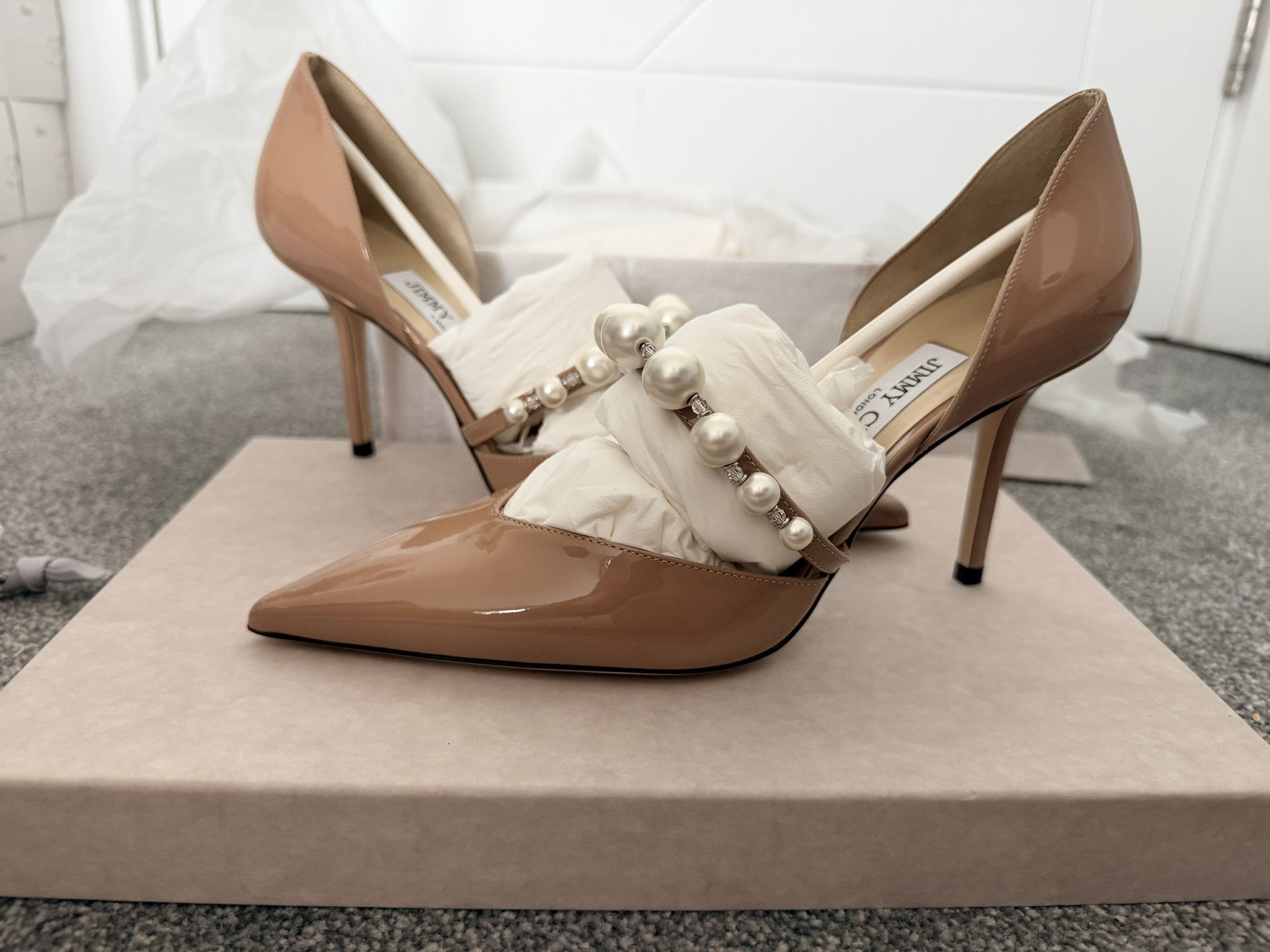 Jimmy Choo Jimmy Choo Aurelie 85 l 38 Ballet Pink/White Size US 8 / IT 38 - 1 Thumbnail