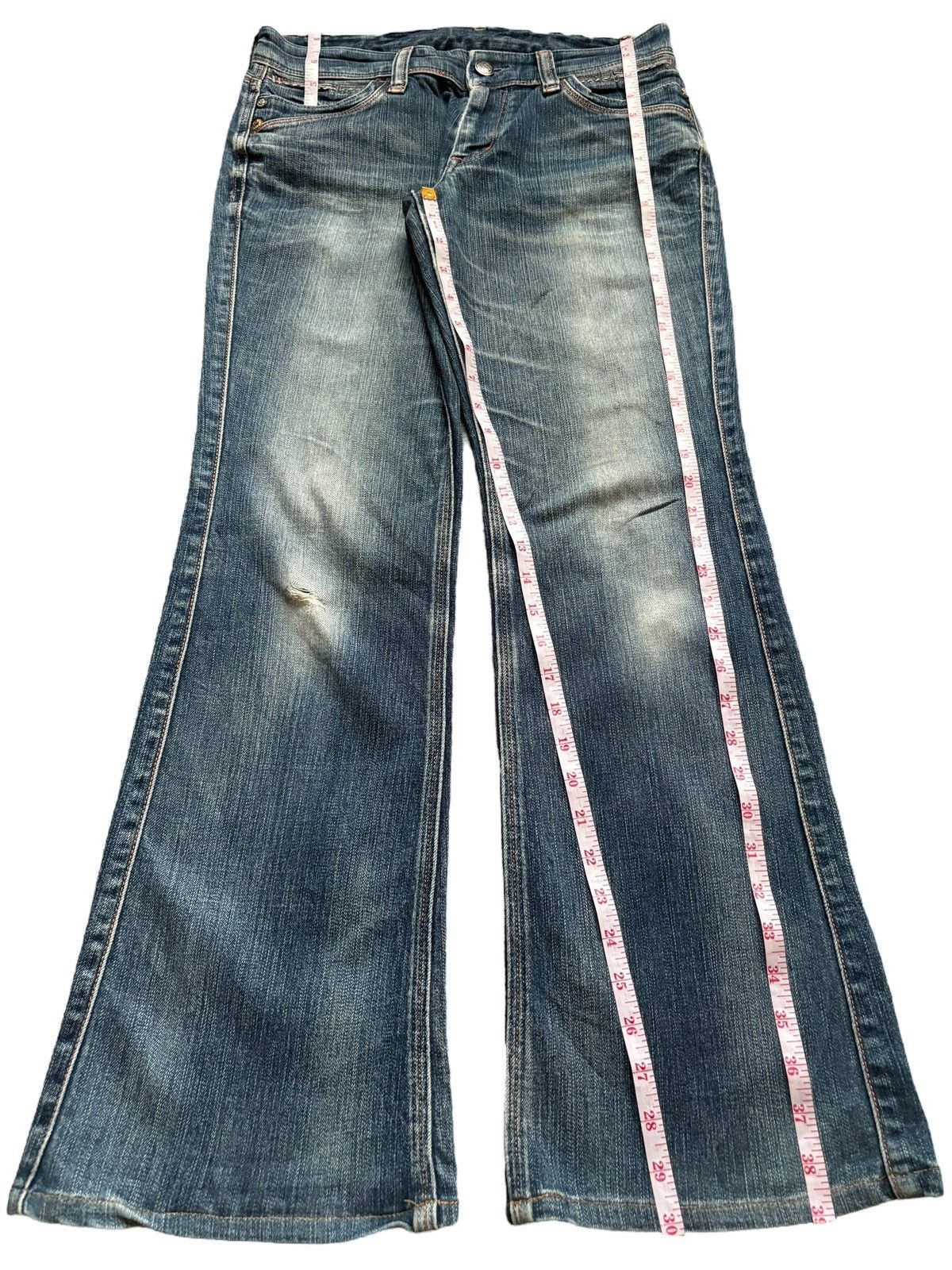 Japanese Brand Vintage Japanese Brand Faded Wash Studded Flare Jeans Size US 31 - 13 Thumbnail