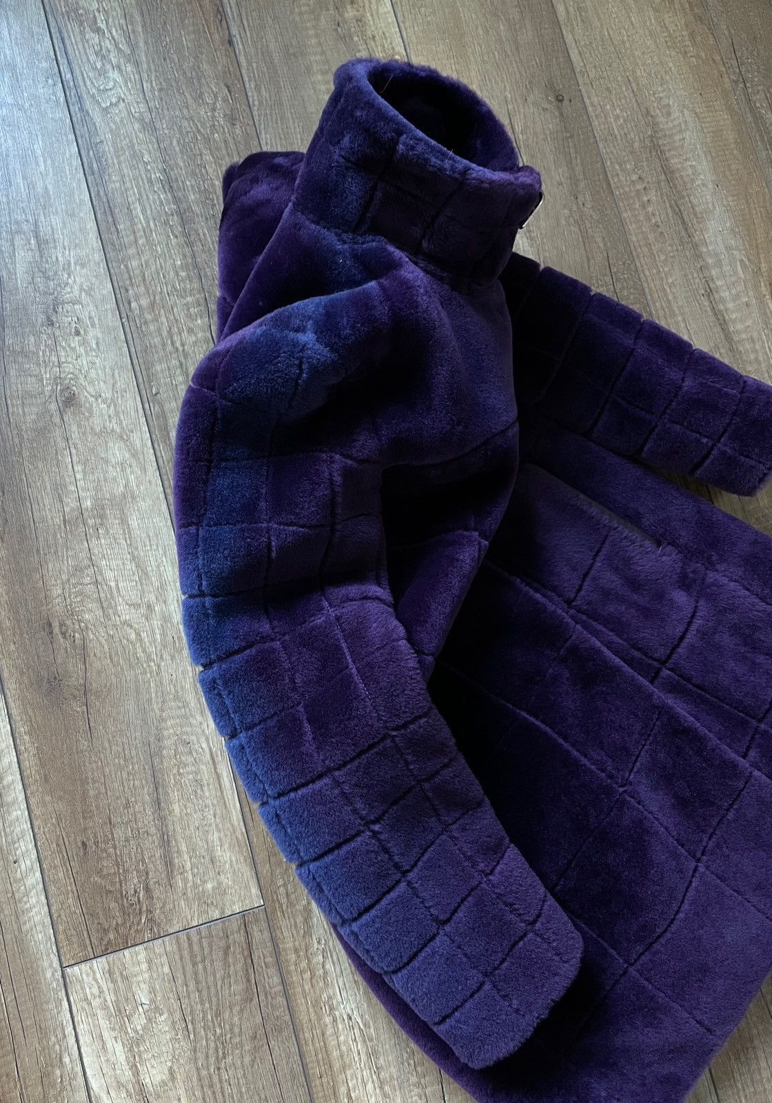 Escada Escada Purple Quilted Real Fur B-3 Long Jacket Coat Size M / US 6-8 / IT 42-44 - 9 Thumbnail