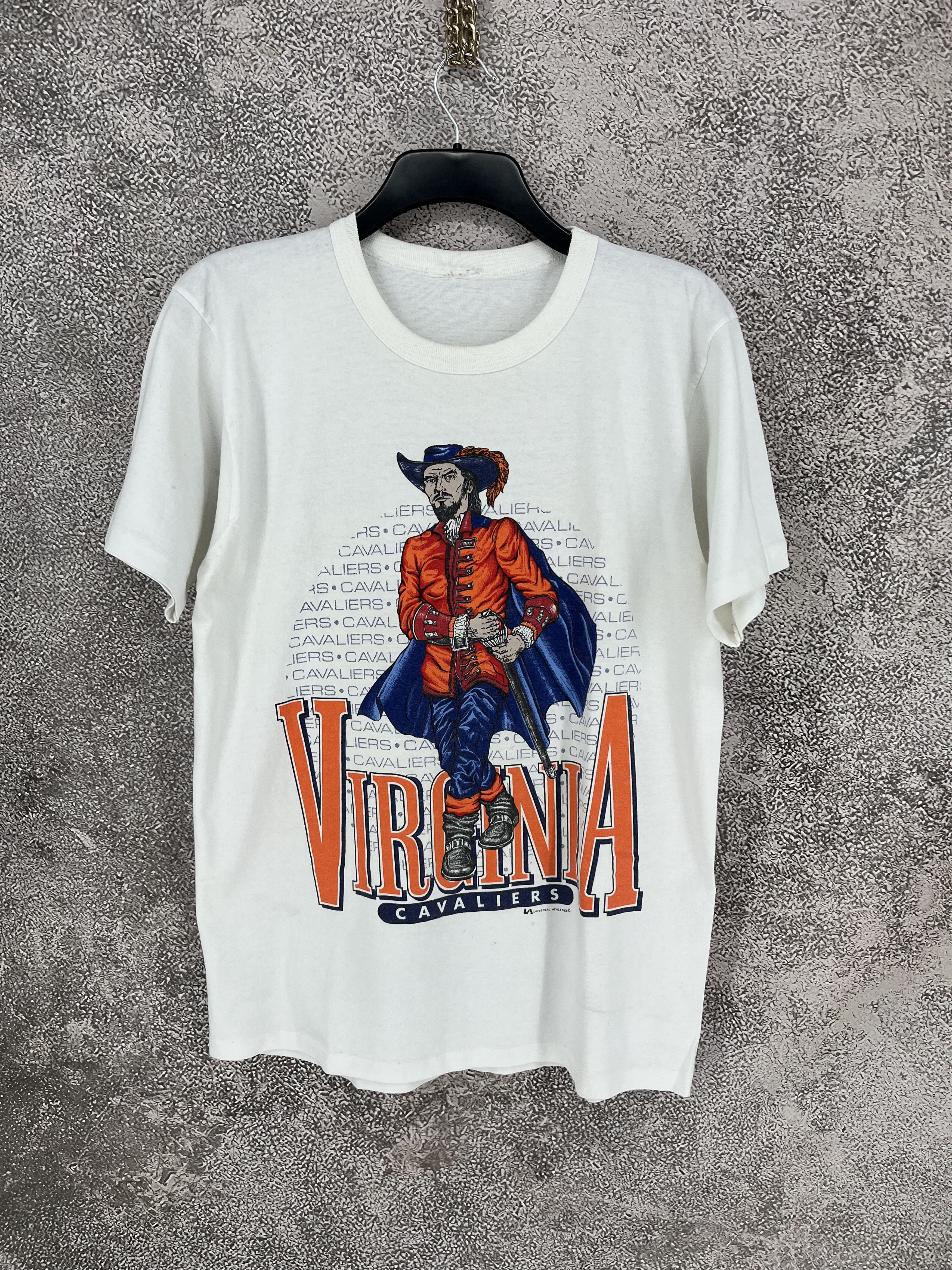 Vintage Vintage 90s UVA Cavaliers Single Stitch T-Shirt Size US M / EU 48-50 / 2 - 1 Thumbnail