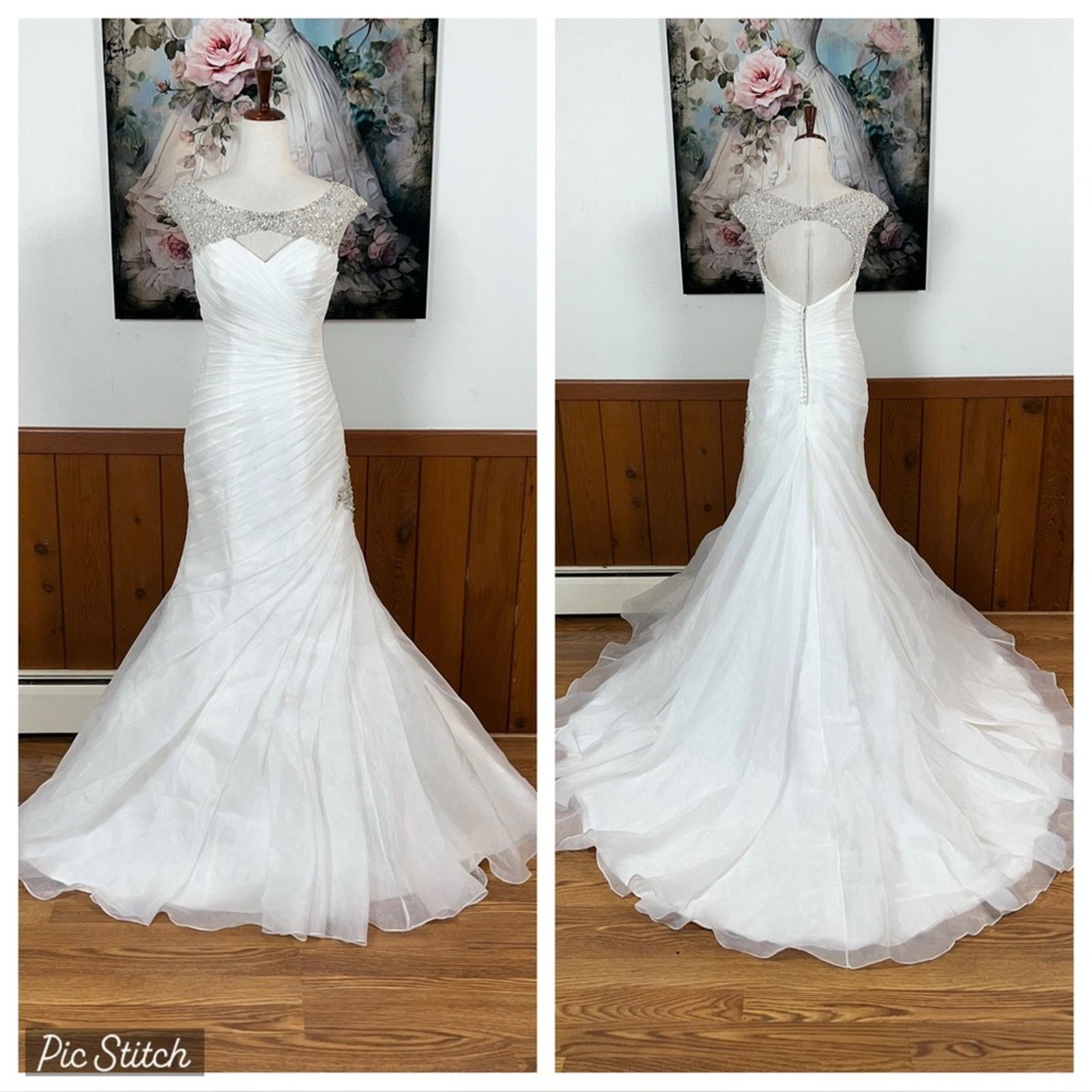 Gorgeous Mori Lee Organza Trumpet Wedding Gown!