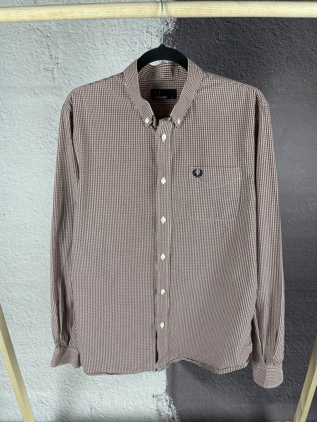 Fred Perry Fred Perry red checkered long sleeve cotton shirt Size US L / EU 52-54 / 3 - 2 Thumbnail