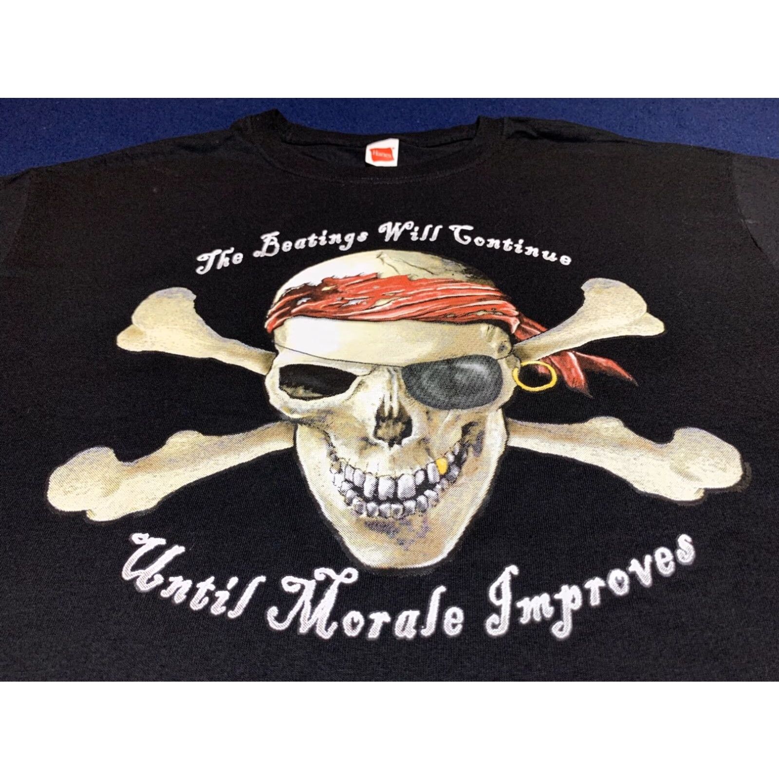 Vintage Bad To The Bone Pirate Black T-Shirt Adult Large Mens Size US L / EU 52-54 / 3 - 2 Thumbnail