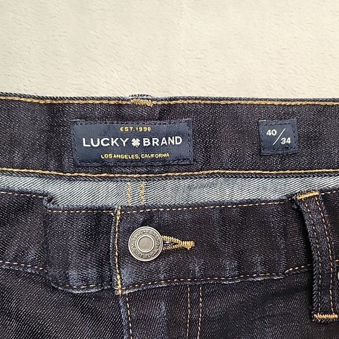 Lucky Brand Lucky Brand Jeans Mens 40x34 Blue Dark Wash Denim 410 Athletic Straight Leg Shirt? Size US 40 / EU 56 - 4 Thumbnail