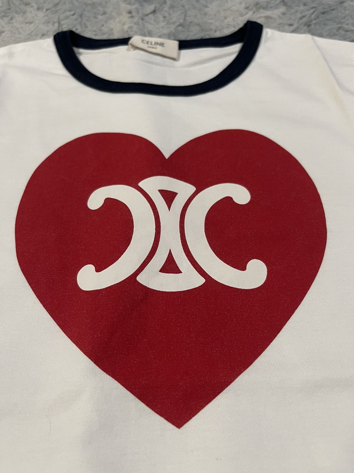 Celine CELINE Paris Heart Triomphe Ringer Tee Size M / US 6-8 / IT 42-44 - 3 Thumbnail