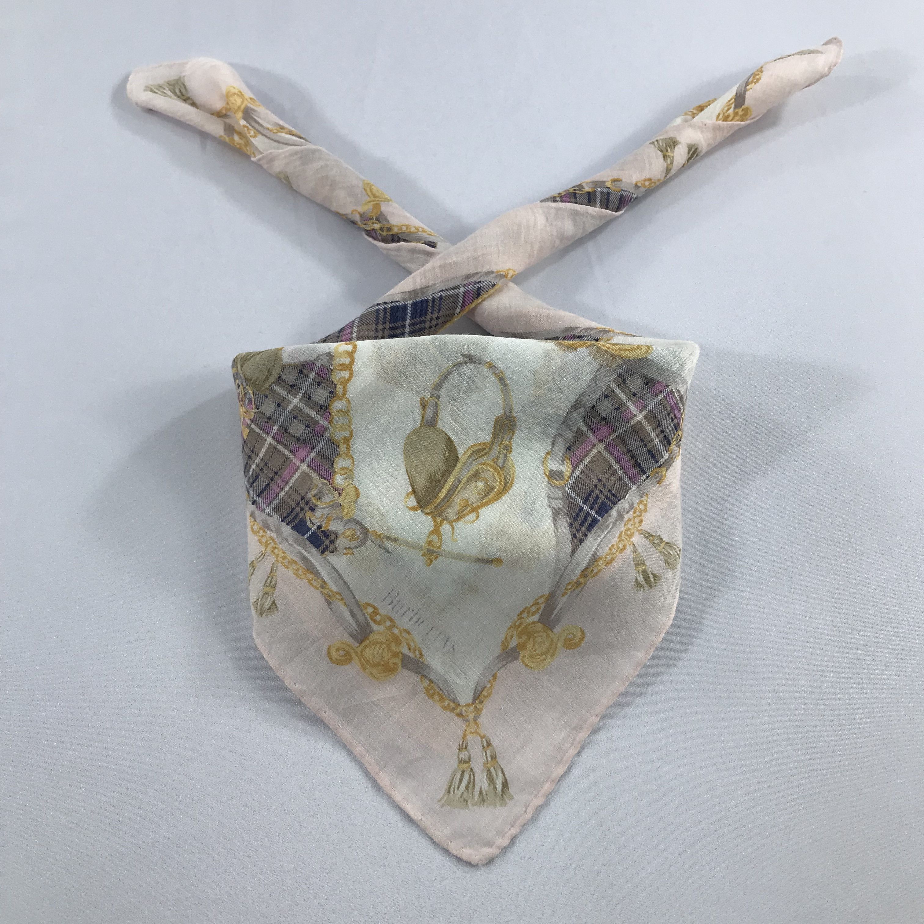 Burberry × Vintage Burberry Bandana / Handkerchief / Neckerchief - S2104 Size ONE SIZE - 3 Thumbnail