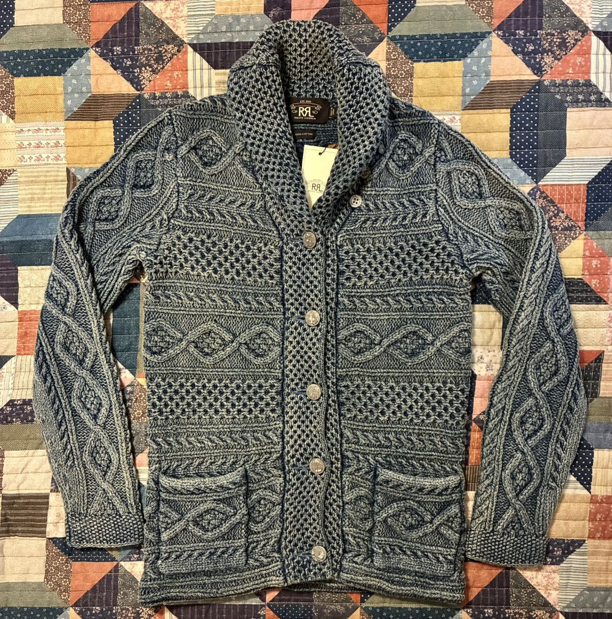 RRL Ralph Lauren DOUBLE RL RALPH LAUREN RRL INDIGO COTTON SWEATER- SIZE 2 MED Size M / US 6-8 / IT 42-44 - 3 Thumbnail