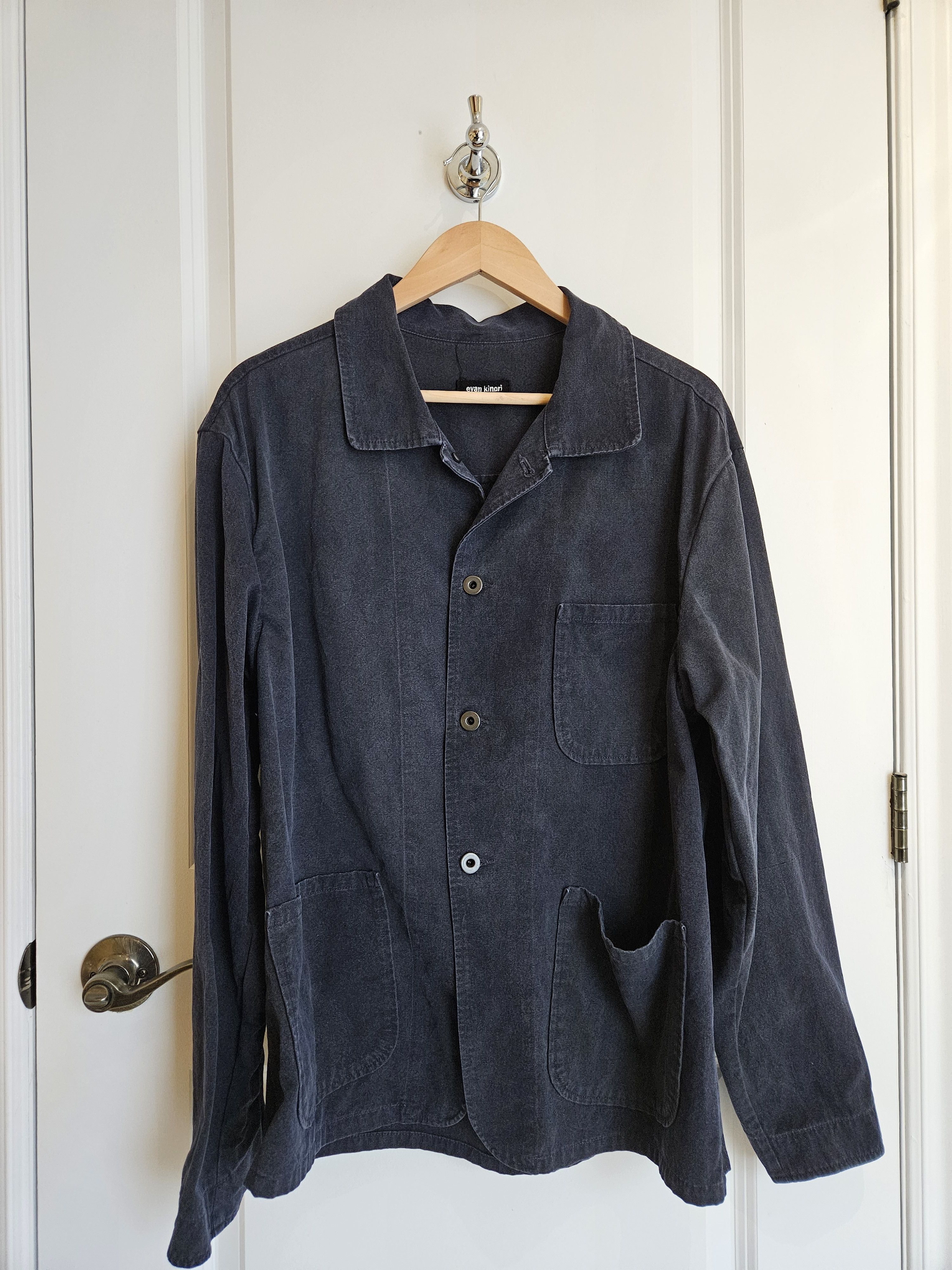 Evan Kinori Bellow Pocket Jacket- Yarn Dyed Wool Linen | Grailed