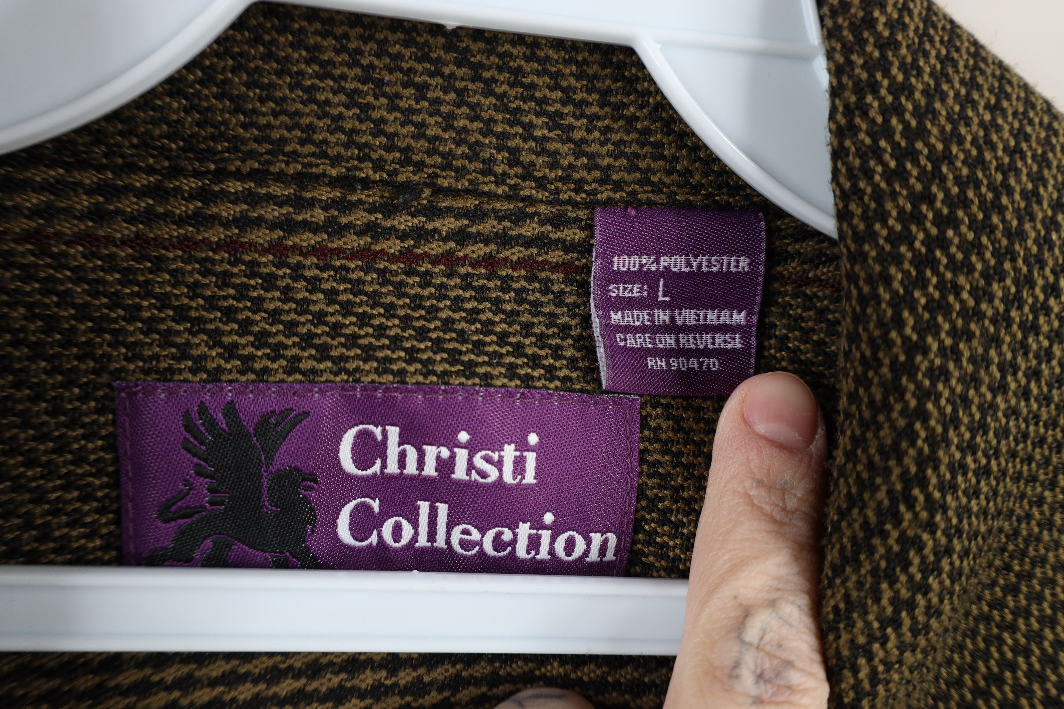 Vintage Vintage 90s Rockabilly Streetwear Houndstooth Button Shirt Size US L / EU 52-54 / 3 - 4 Thumbnail