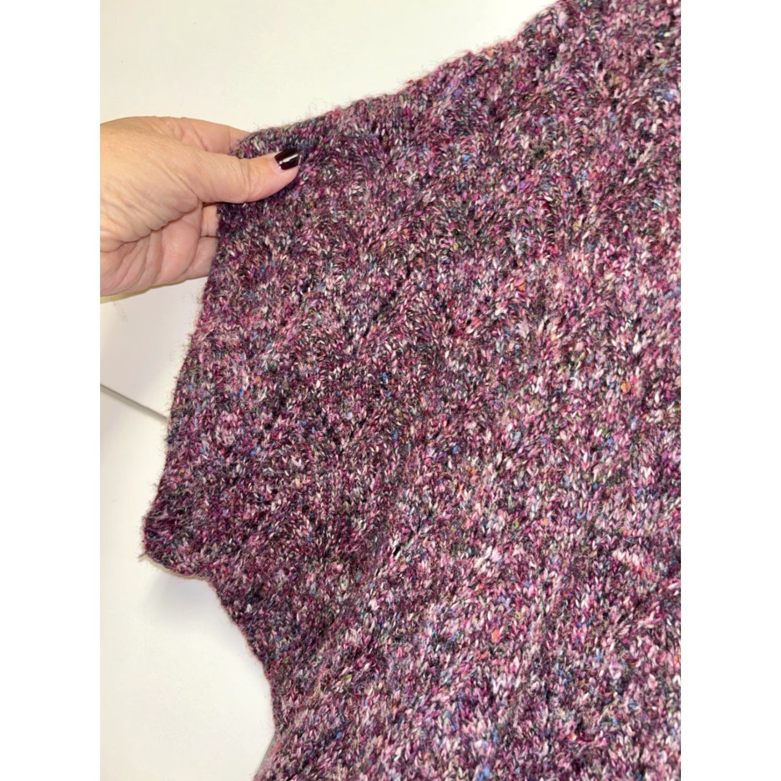 Coldwater Creek Coldwater Creek Women L Sweater Short Sleeve Purple Speckled Knit Pullover Size L / US 10 / IT 46 - 4 Thumbnail