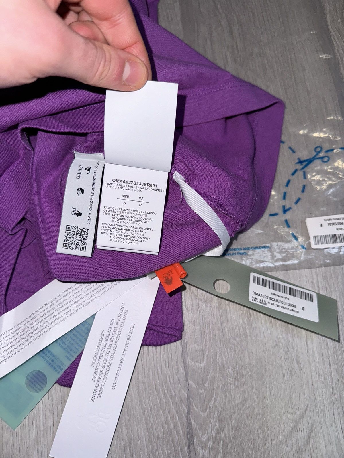 Off-White Off White Diag Arrow Tab Orchid Tee Size US M / EU 48-50 / 2 - 6 Thumbnail