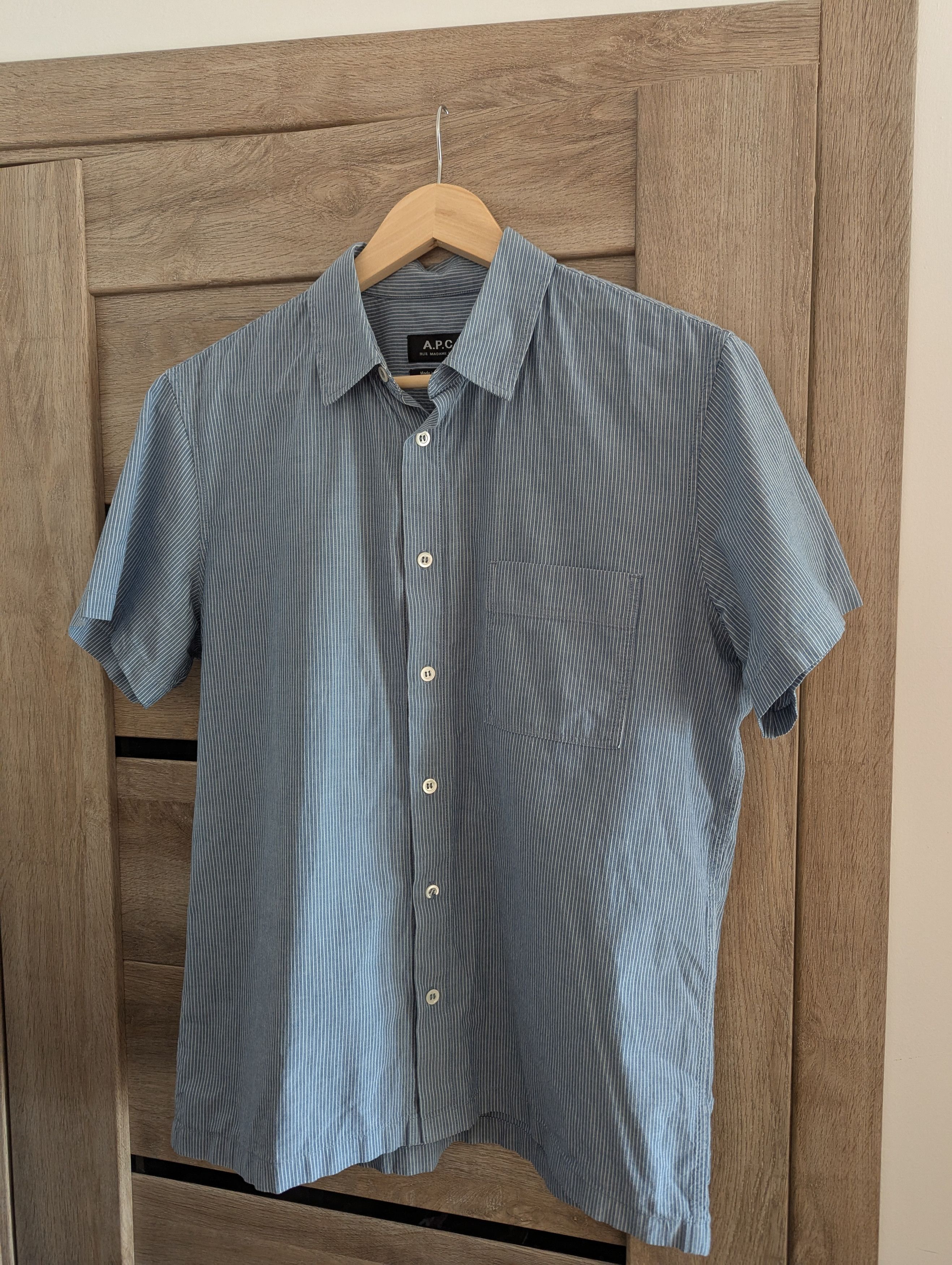 A.P.C. A.P.C. Bruce Short-Sleeve Shirt Blue Button Up Size US M / EU 48-50 / 2 - 5 Thumbnail