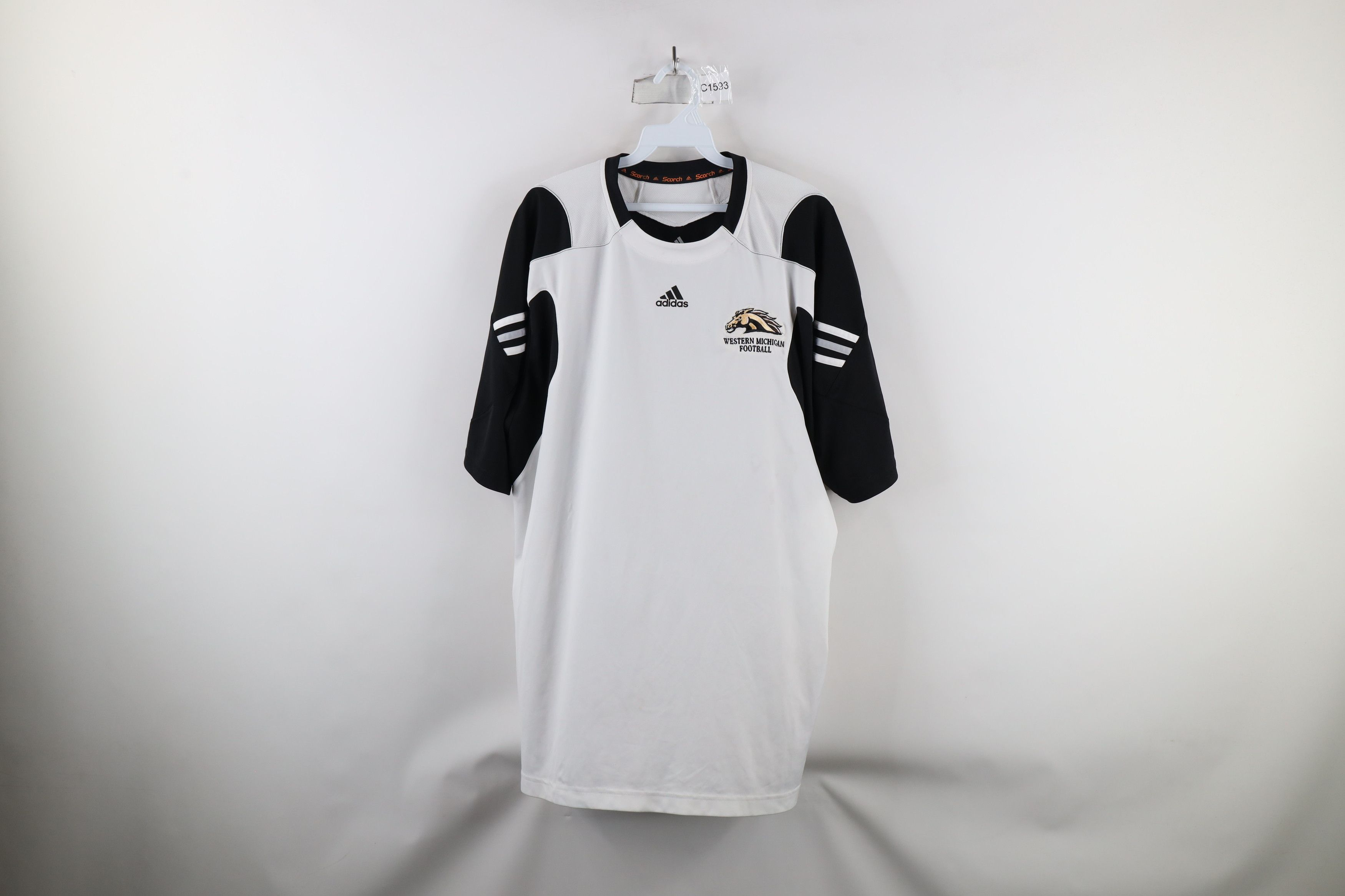 Adidas × Vintage Adidas Western Michigan University Football T-Shirt White Size US XL / EU 56 / 4 - 1 Thumbnail