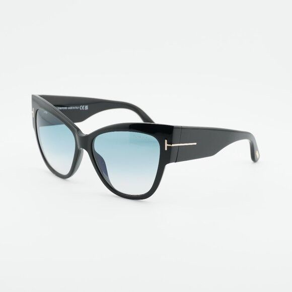 Tom Ford Tom Ford Anoushka FT0371 01B Sunglasses Shiny Black Cat Eye Size ONE SIZE - 2 Thumbnail
