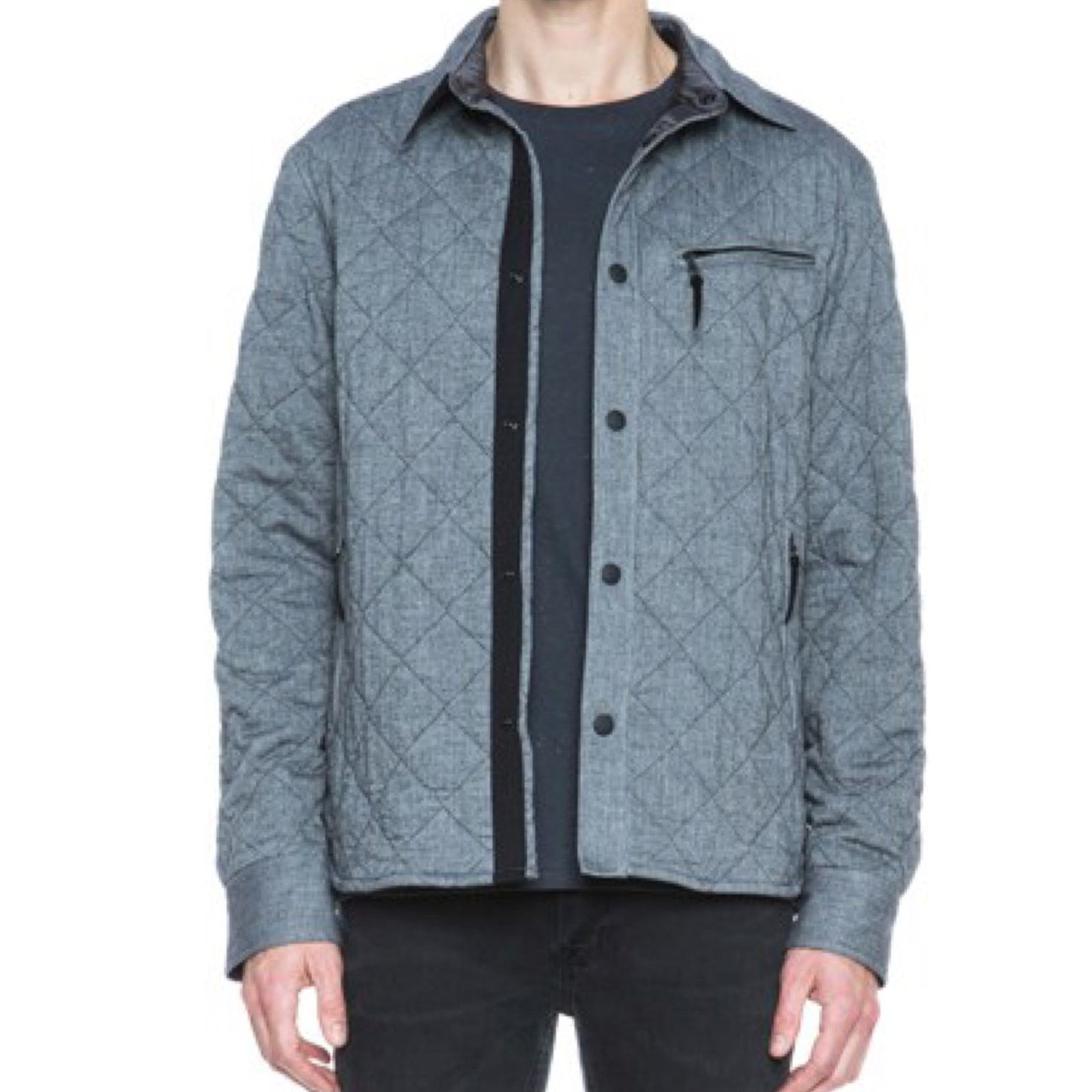Rag & Bone Rag & Bone Holme Cotton Shirt Jacket Grey Quilted Size US S / EU 44-46 / 1 - 1 Thumbnail
