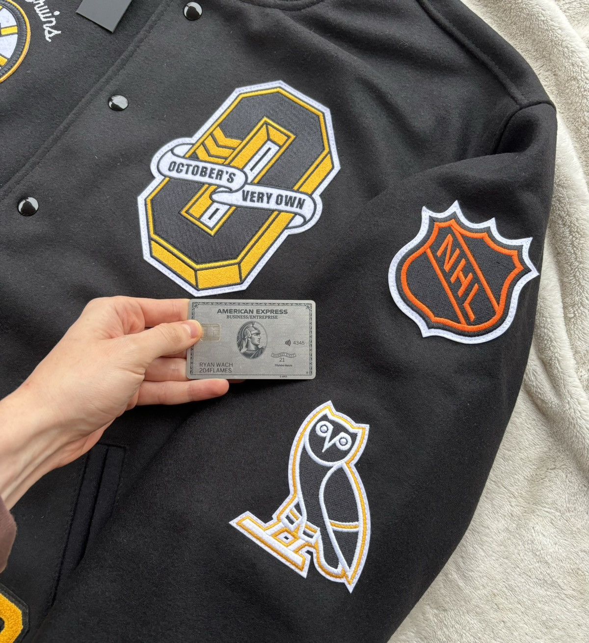 NHL × October's Very Own OVO x Boston Bruins Varsity Jacket Size US XXL / EU 58 / 5 - 2 Thumbnail