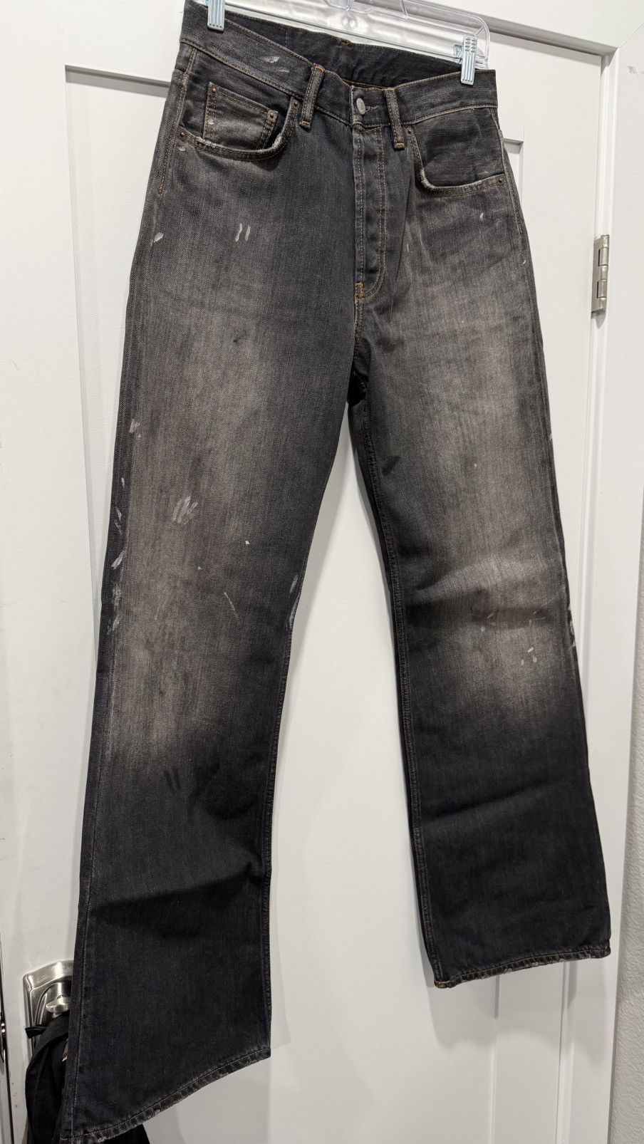 Acne Studios BLACK 2021- REGULAR LOOSE DISTRESSED PAINT SPLATTER JEANS Size US 29 - 4 Thumbnail