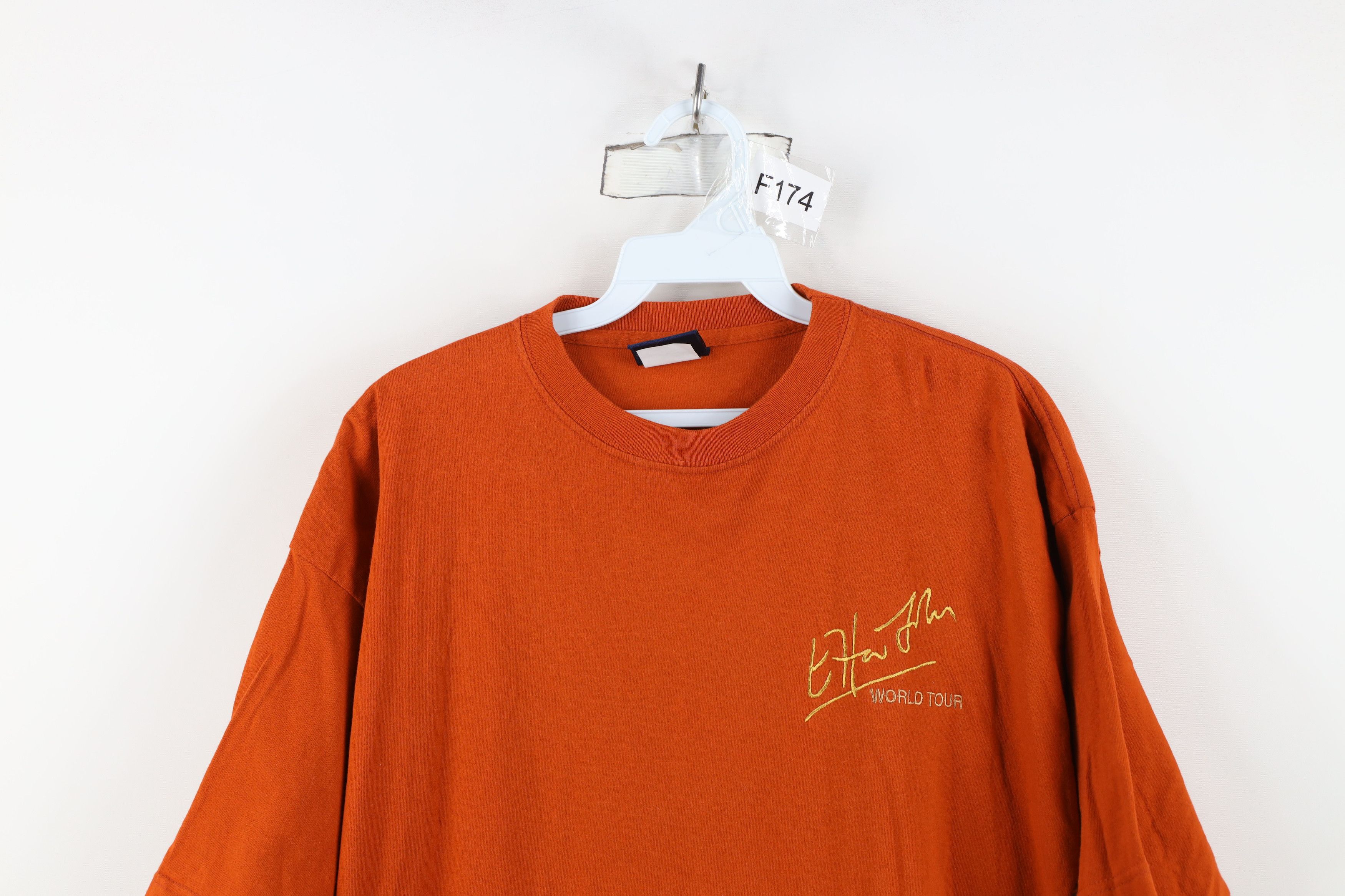 Vintage Vintage 90s World Tour Elton John Band T-Shirt Orange USA Size US M / EU 48-50 / 2 - 2 Thumbnail