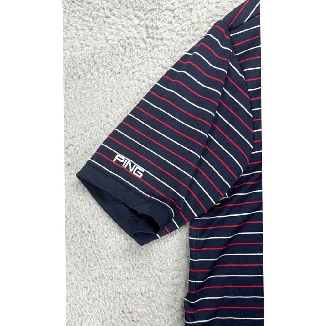 Vintage VINTAGE Ping Sensorcool Golf Polo Shirt Mens Large Blue Striped Short Sleeve Rugby Size US L / EU 52-54 / 3 - 6 Thumbnail