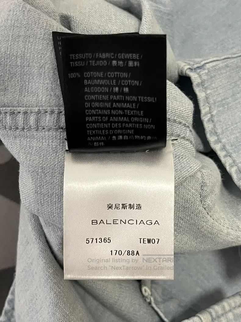 Balenciaga Balenciaga Light Blue Denim Shirt Size XS / US 0-2 / IT 36-38 - 5 Thumbnail