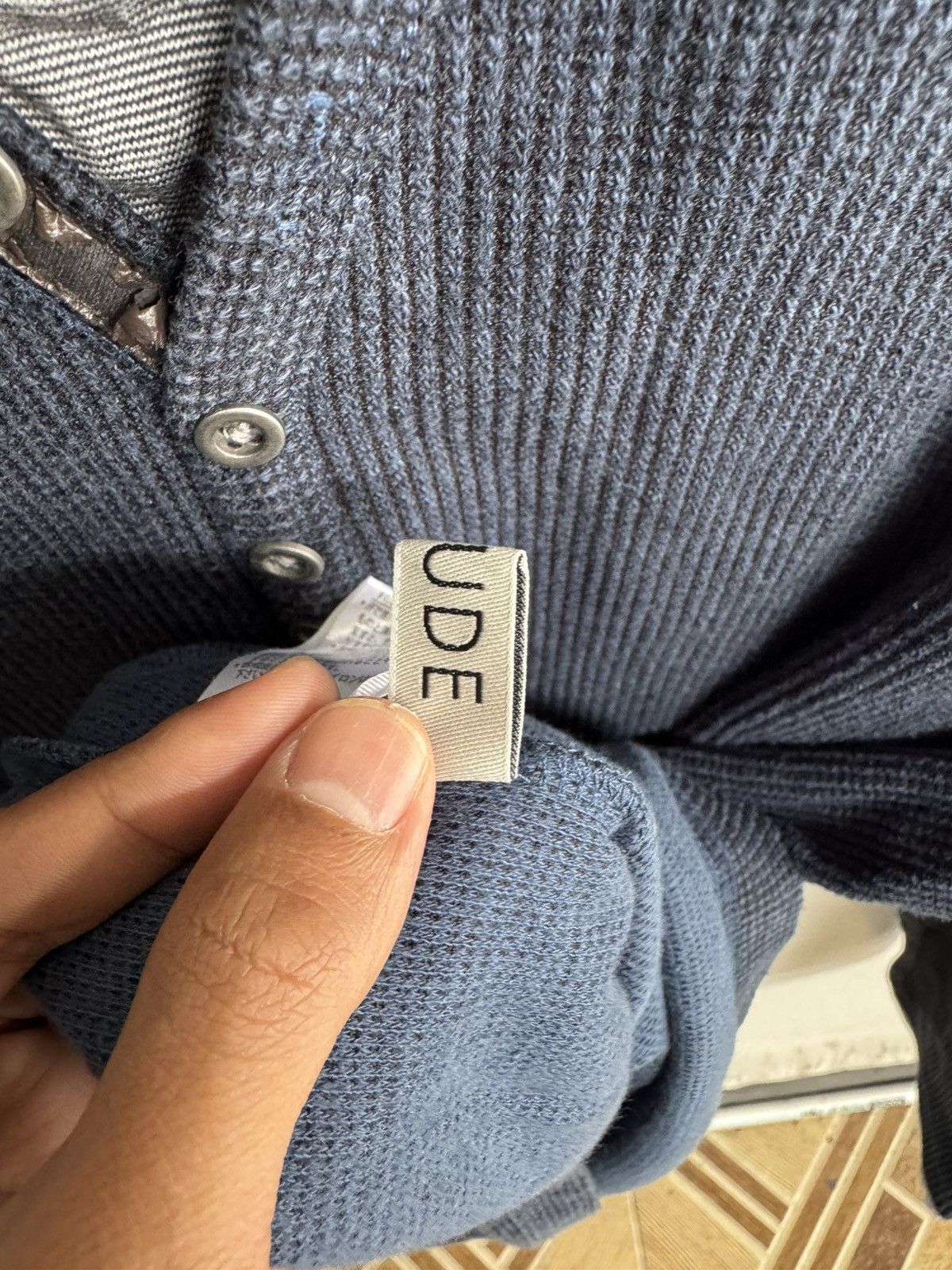 Japanese Brand FREUDE DOUBLE LAYER LONGSLEEVE WAFFLE-KNIT HENLEY SHIRT Size US L / EU 52-54 / 3 - 10 Thumbnail