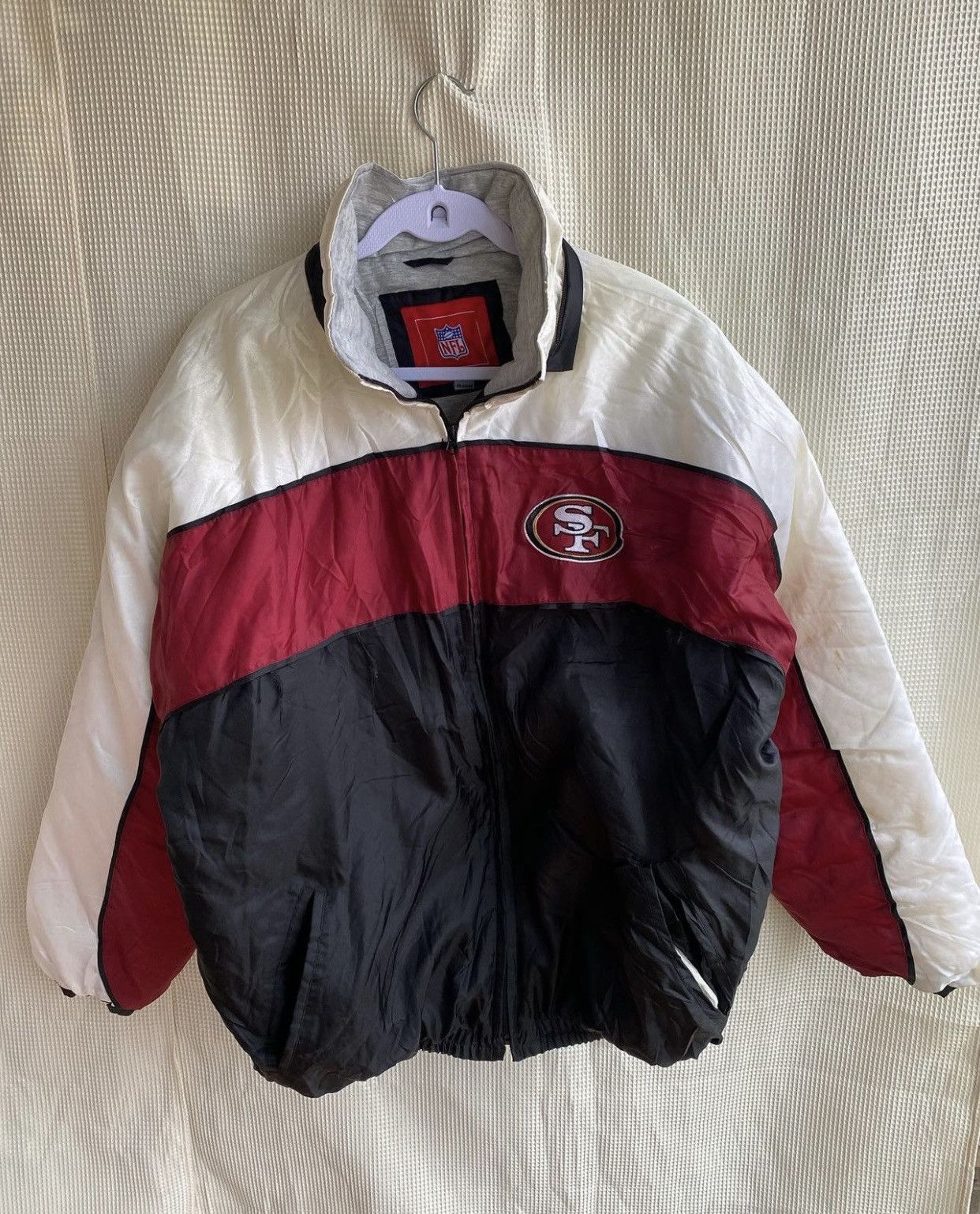 image of Jacket De Bomber Vintage Para Hombre San Francisco 49Ers Nfl in White, Men's (Size XL)