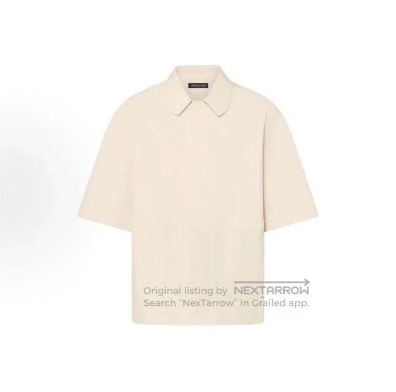Louis Vuitton Louis Vuitton Khaki Embossed Short Sleeve Shirt Size US M / EU 48-50 / 2 - 6 Thumbnail