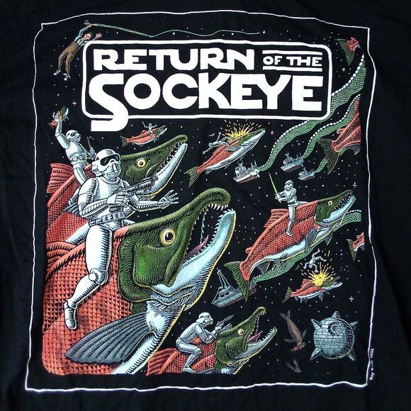 Star Wars Return Sockeye Salmon Fishing Star Wars Parody T-Shirt Size US M / EU 48-50 / 2 - 1 Thumbnail